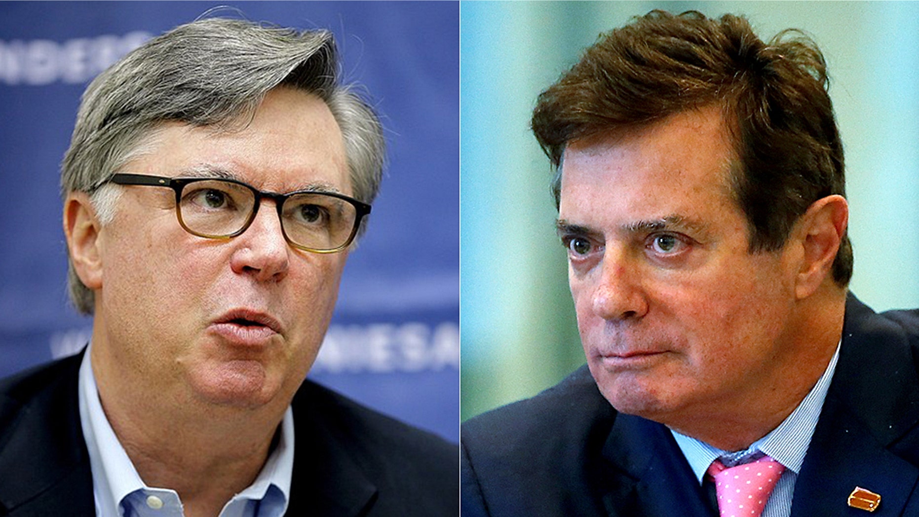Prosecutors could show the jury evidence related to Tad Devine, left, the chief strategist for Sanders' 2016 presidential campaign, in the federal case against Paul Manafort, right.