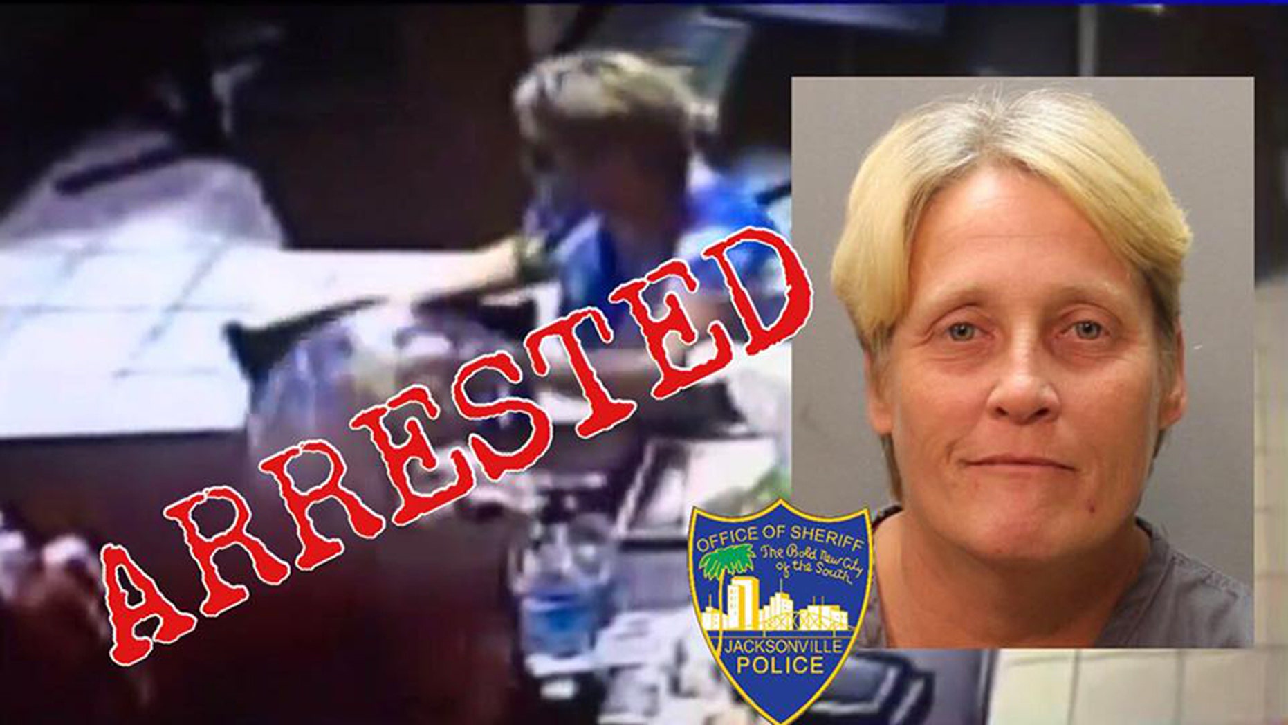 Mugshot for Tammy Wynnell Crews, 46, accused of stealing a donation jar from a restaurant meant for the family of slain 7-year-old girl.