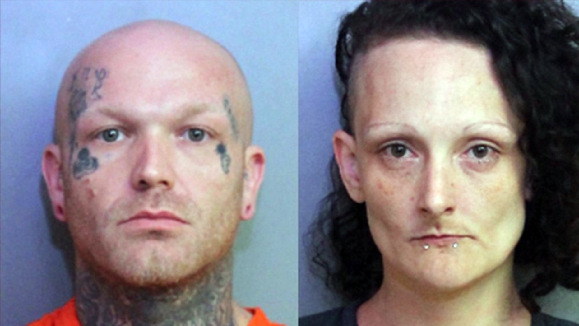 Mug shots for Christopher Taylor and Kristina Sluss