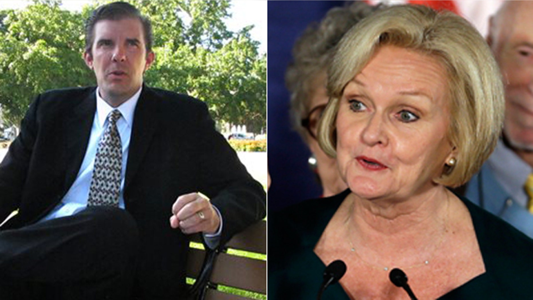 Chad Taylor, left, and Democratic Sen. Claire McCaskill.