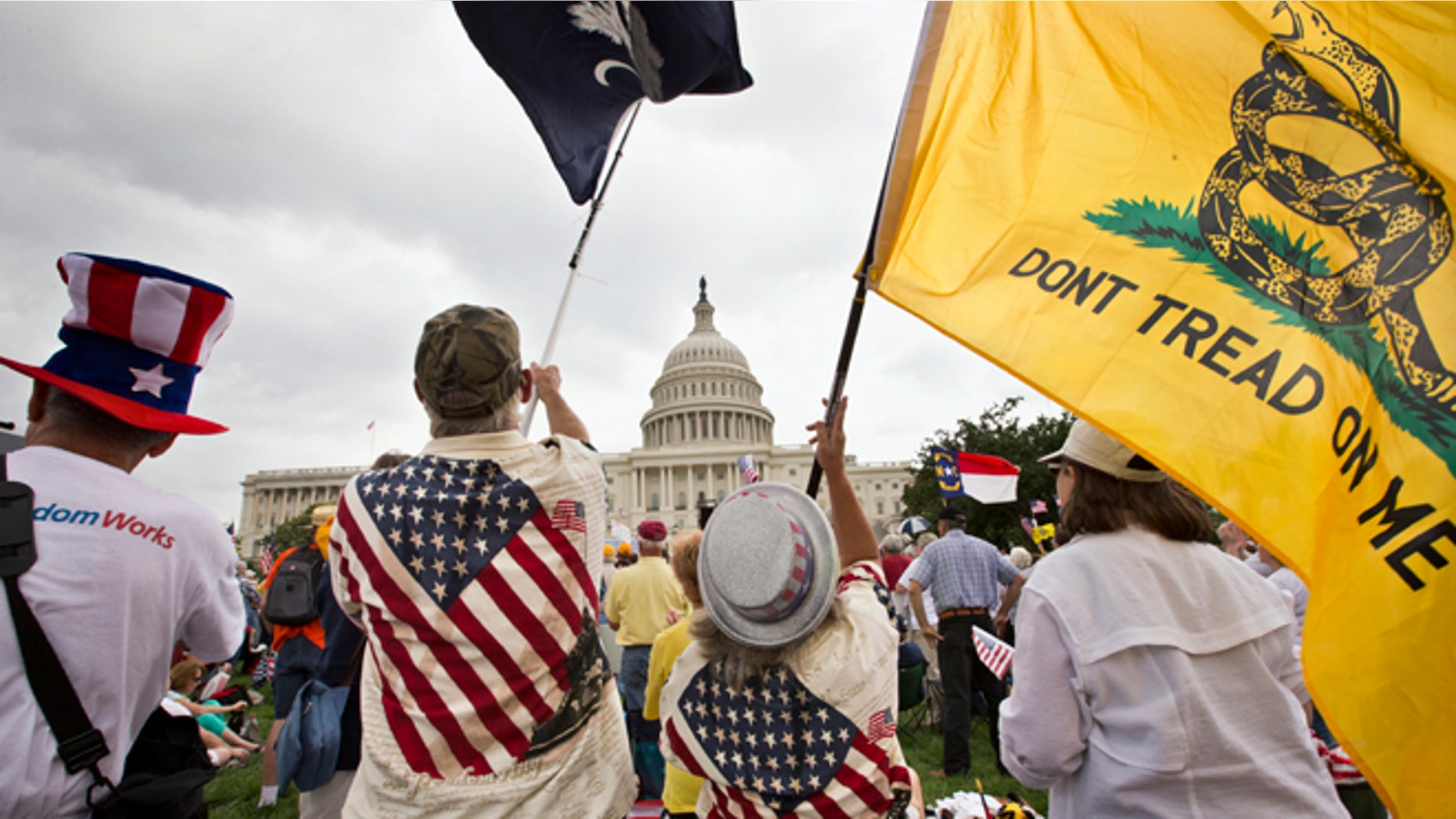 FILE: June 19, 2013: Tea Party activists rallying in front of the U.S. Capitol in Washington, D.C.