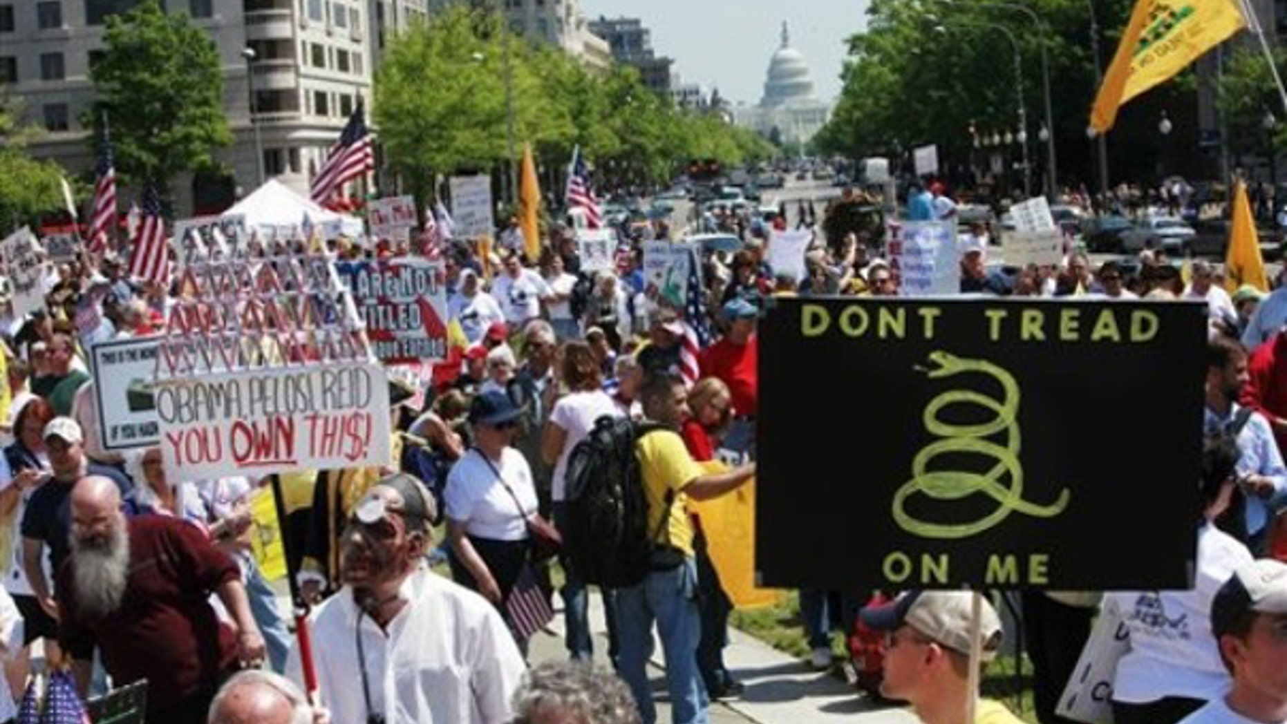 Tea Party supporters attend a rally in Washington April 15. (AP Photo)