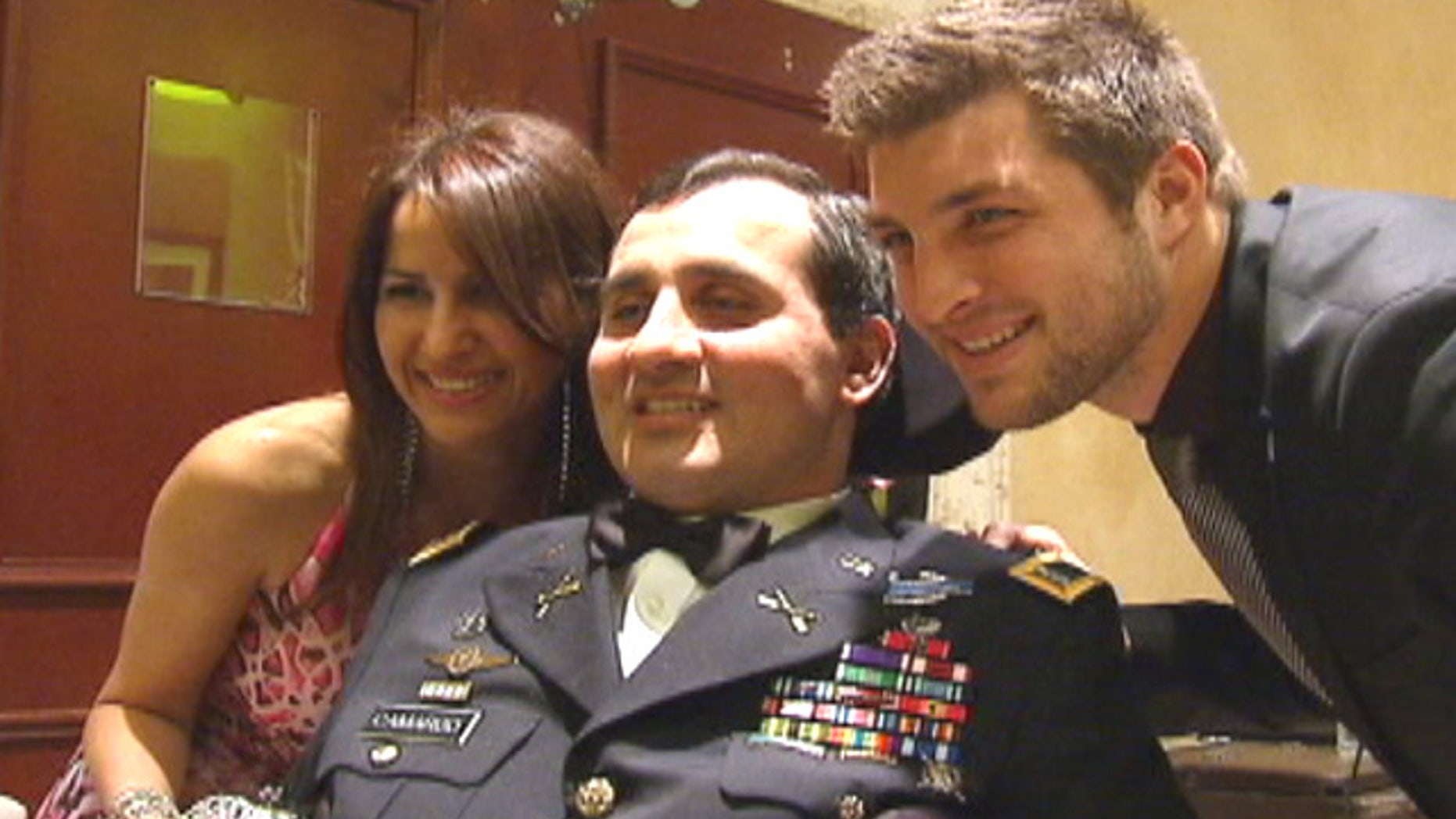 Mar. 9, 2012: U.S. Army Ranger Romy Camargo got a surprise visit from Tim Tebow in Florida.