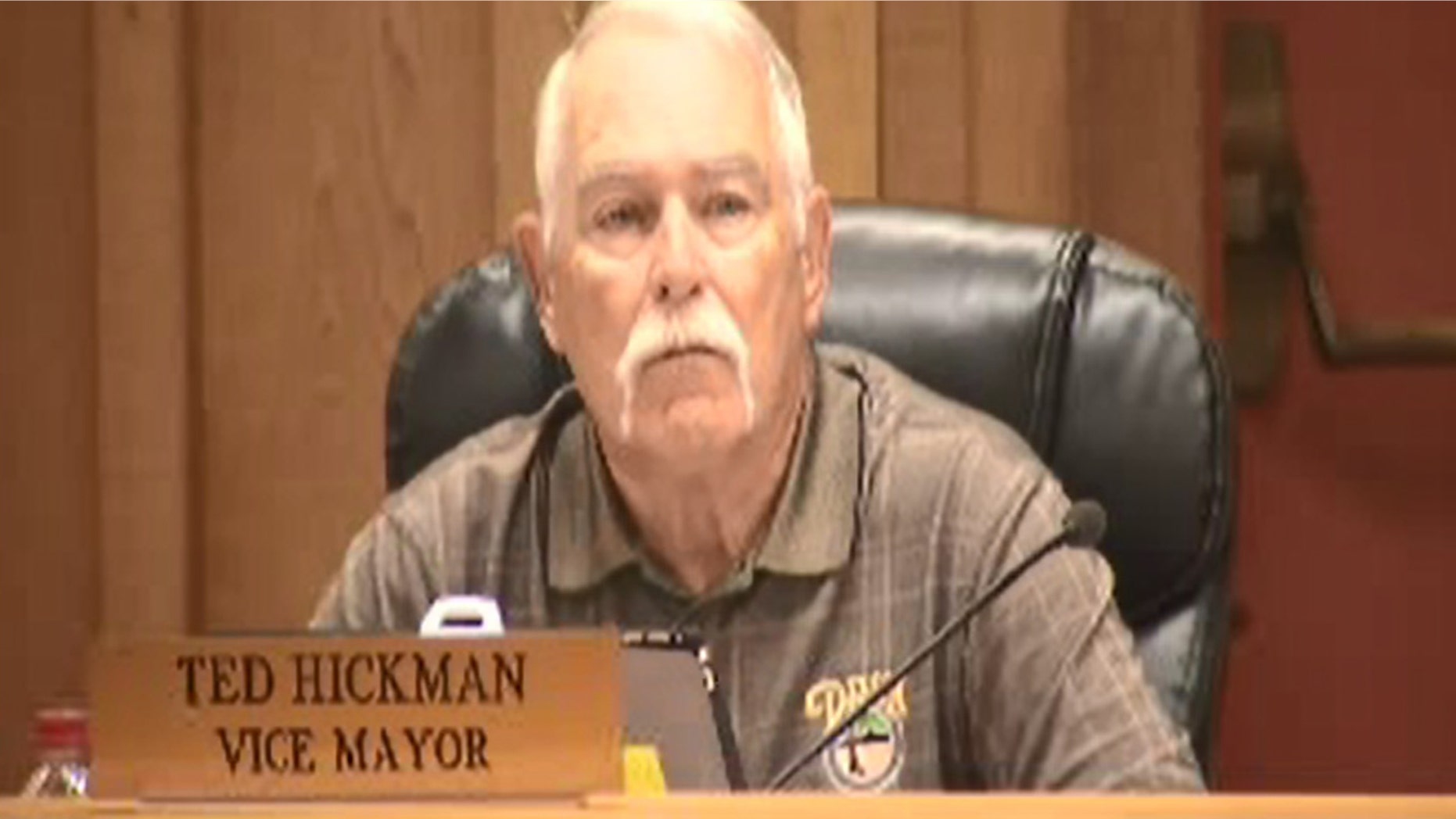 Ted Hickman, 74, vice mayor of Dixon, Calif., attended a city council meeting Tuesday where protesters called for his resignation after a newspaper column he wrote drew negative reactions.