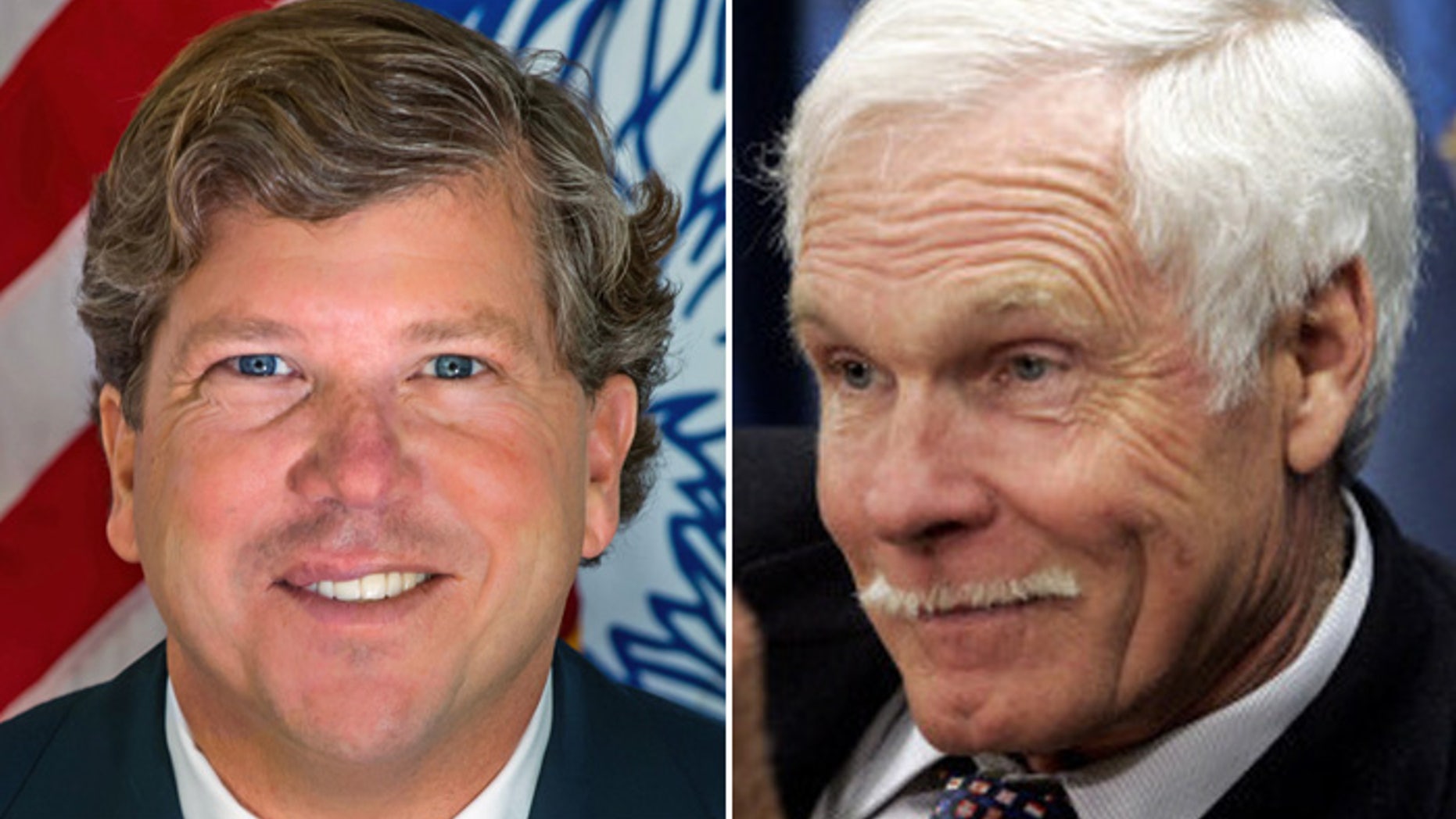 Congressional candidate Teddy Turner (l.) is conservative, and his father, media mogul Ted Turner is liberal, but the two are close.