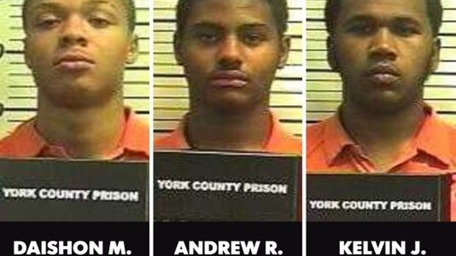 Suspects, from left: Daishon M. Richardson, Andrew R. Miller and Kelvin J. Mercedes.