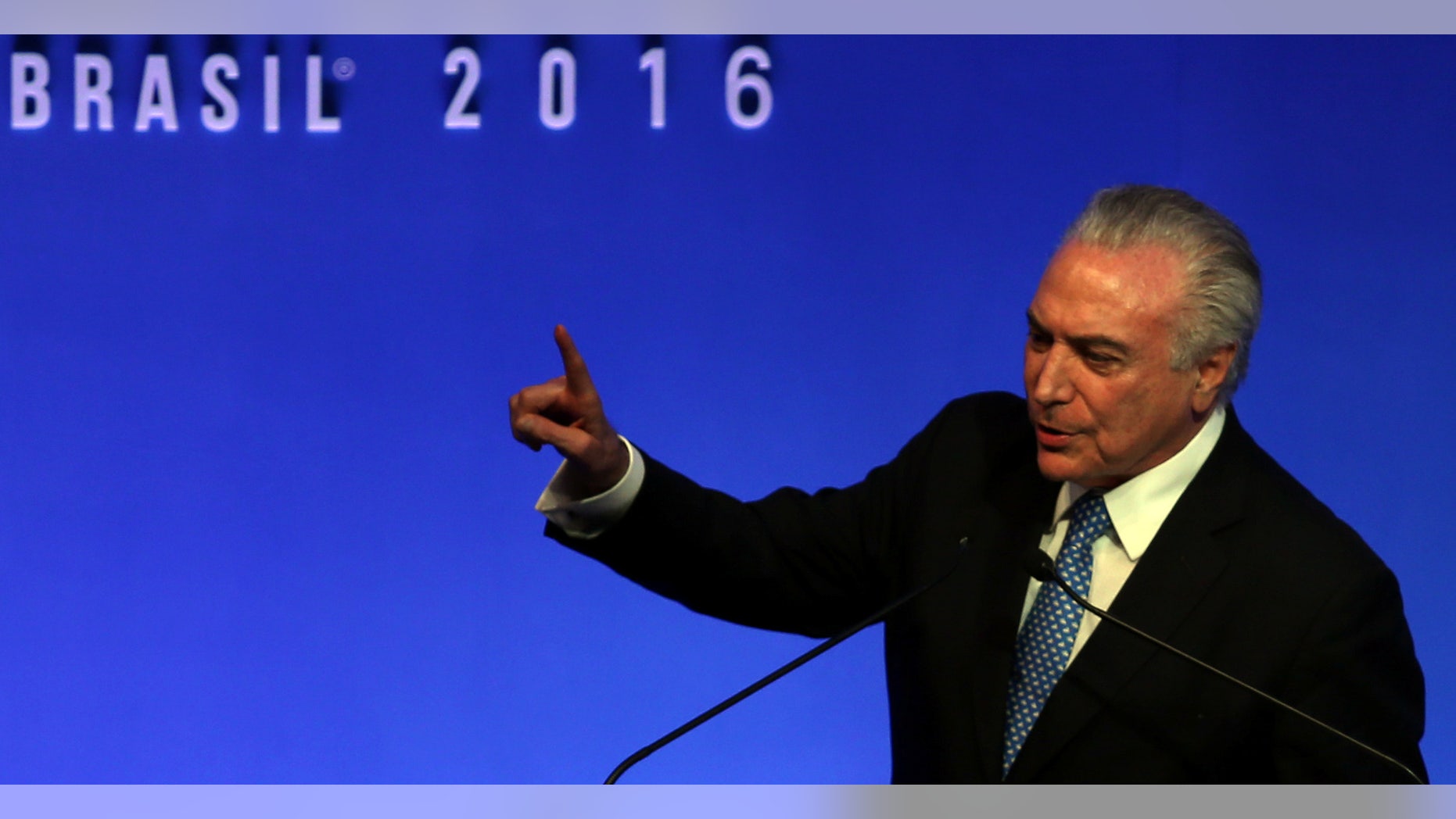 Brazil's President Michel Temer at a meeting with businessmen in Sao Paulo, Brazil, Dec. 12, 2016.
