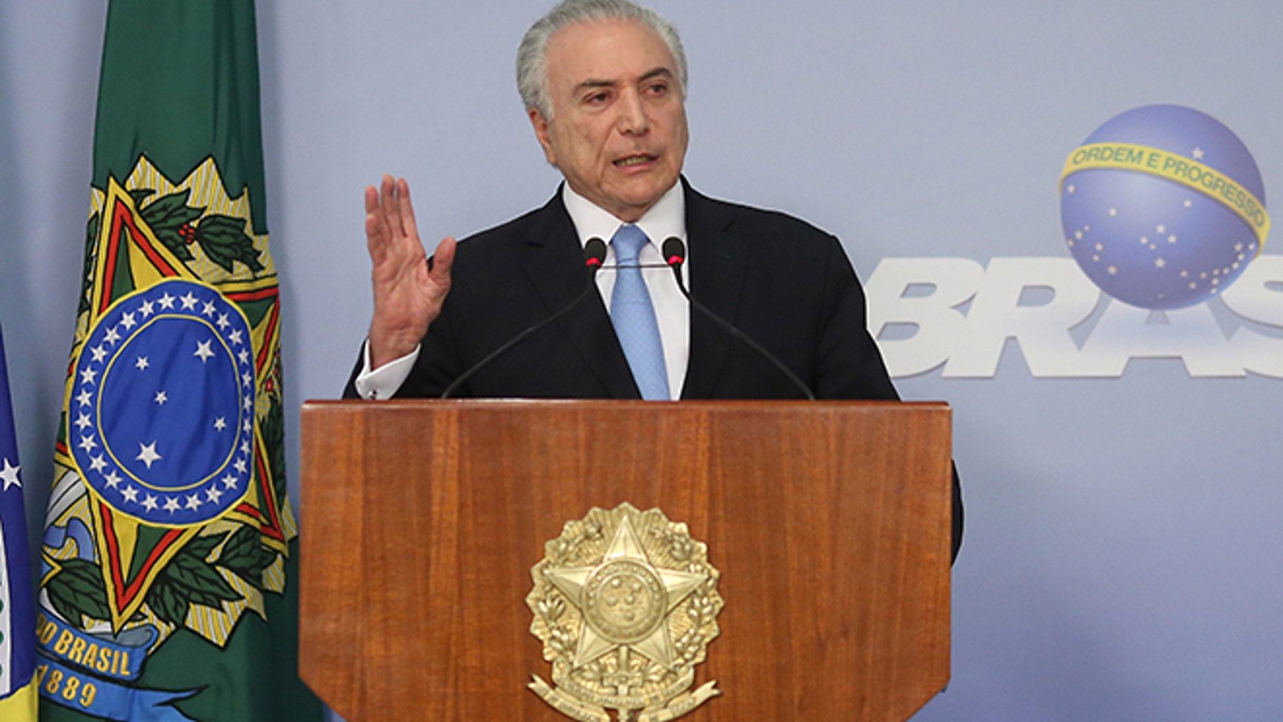 Brazil's President Michel Temer delivers a speech in Brasilia, Brazil August 2, 2017.