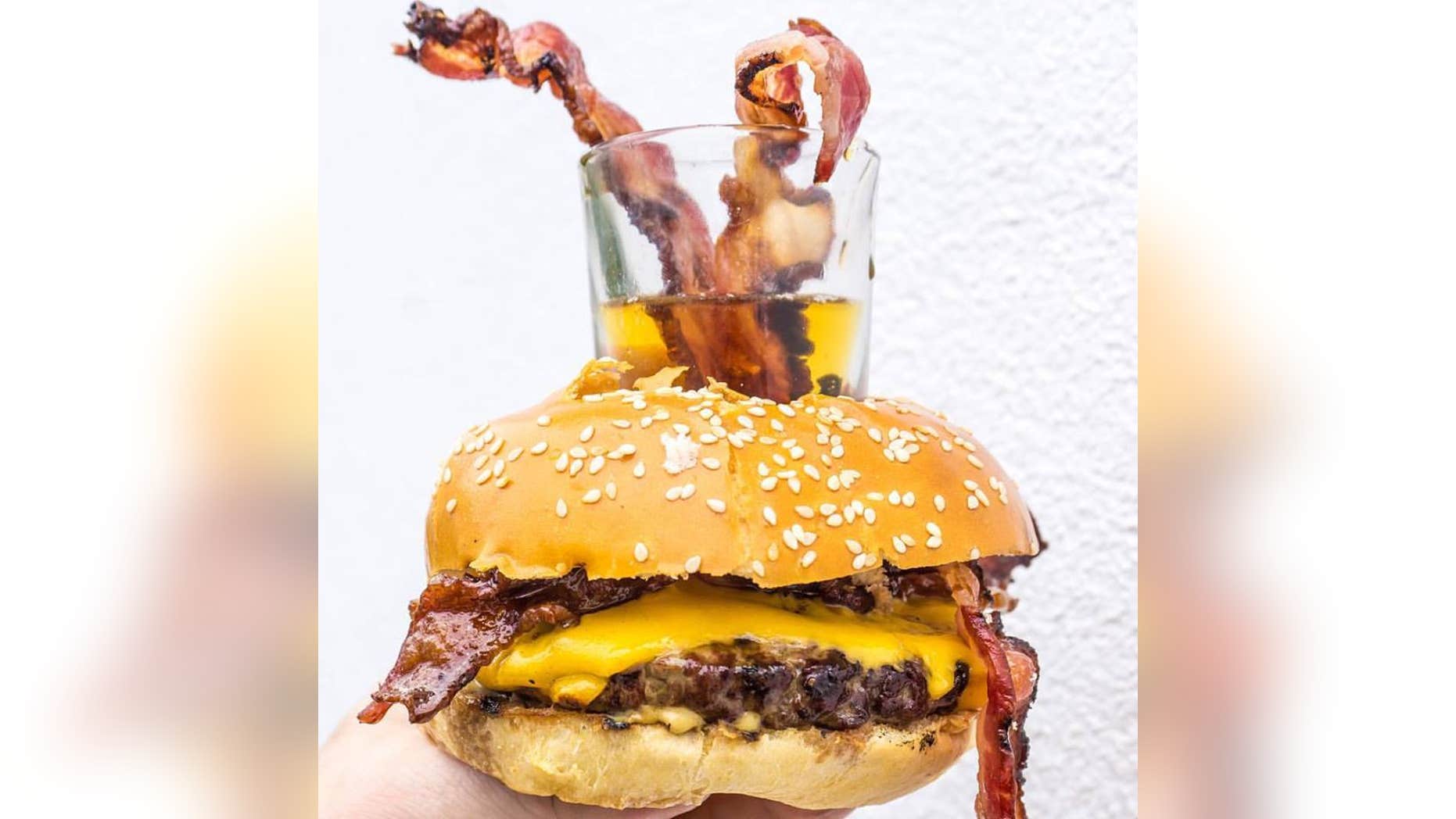 The Bourbon Burgel comes with a shot of Bulleit.