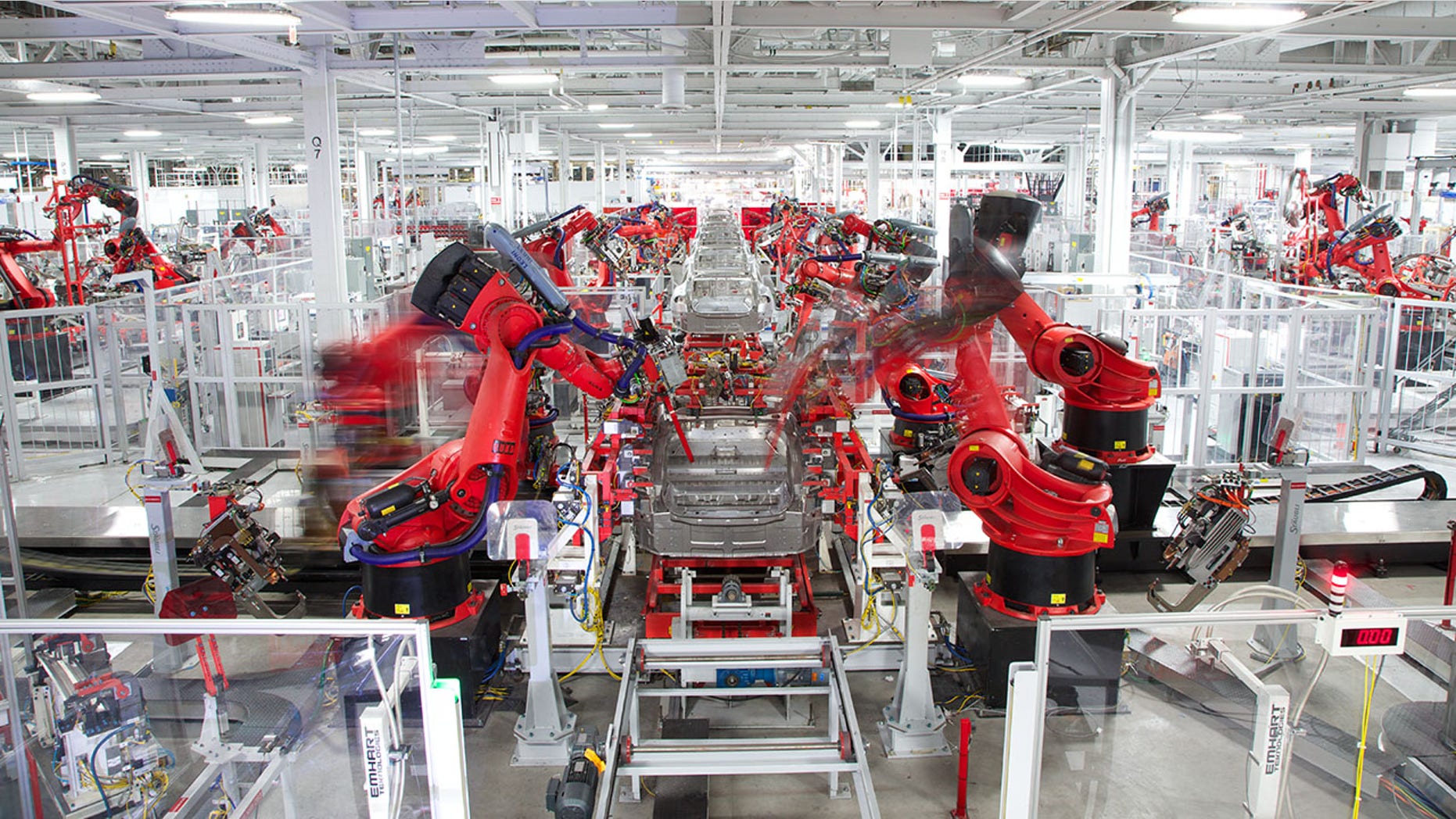Tesla's highly automated Freemont, Calif., factory.