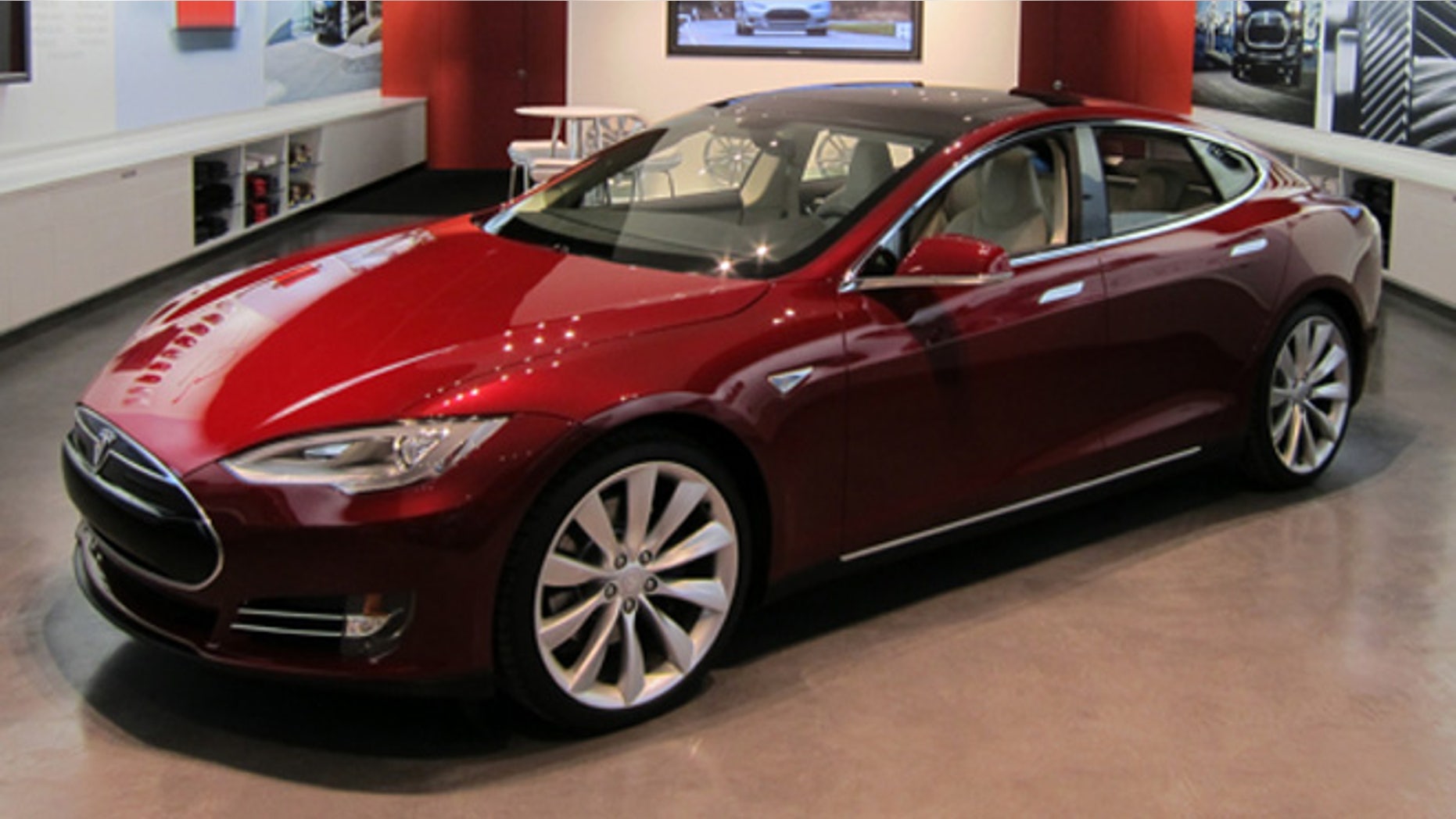 Tesla Motors gallery in Houston Galleria, opened October 2011, with Model S on display