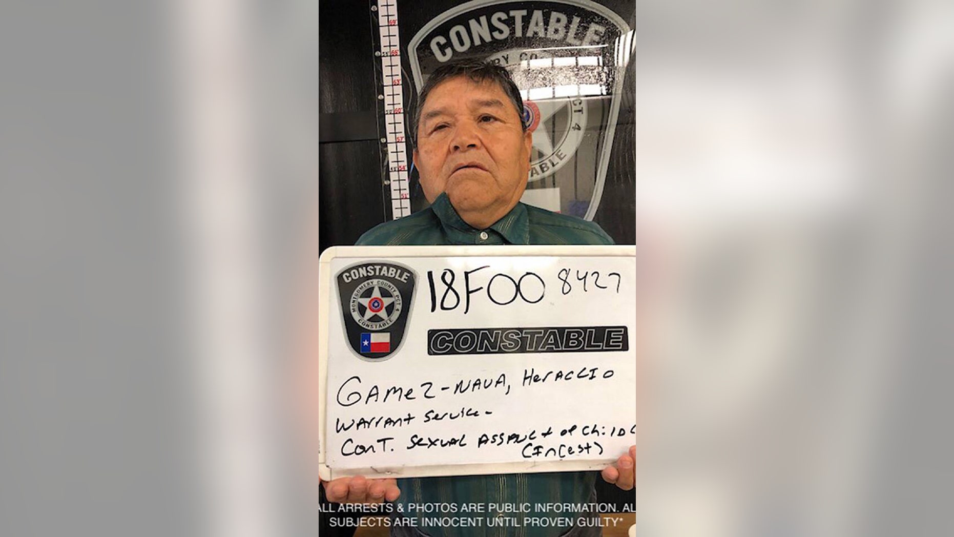 A traffic stop in Porter, Texas, led to the arrest Heraclio Gamez-Nava, 64, who had been on the run since 1995 for impregnating his then-12-year-old daughter.
