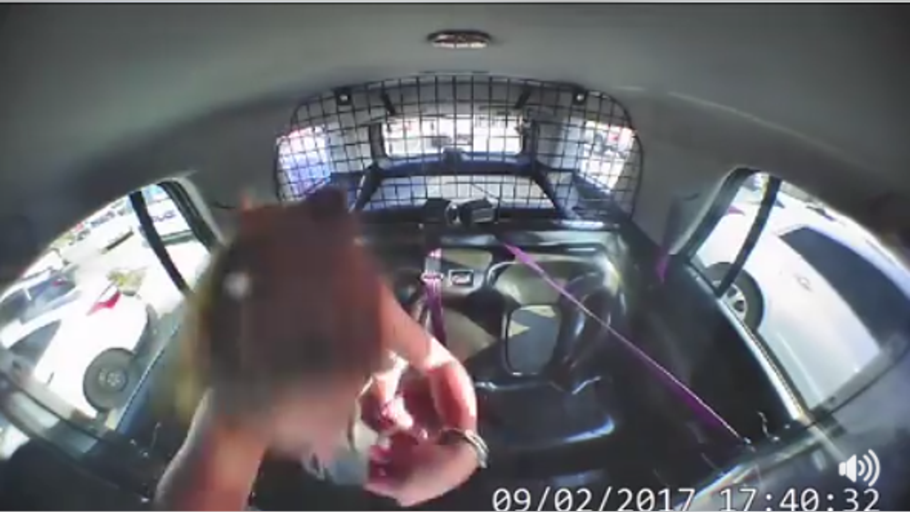 Toscha Sponsler escaped police custody on Saturday by slipping out of her handcuffs and stealing a police cruiser, officials said.