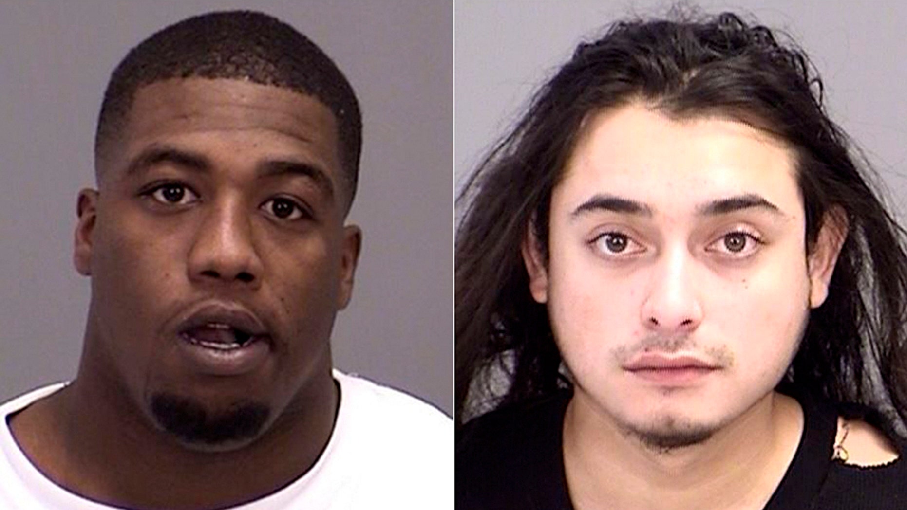 Zaycoven Henderson, left, and Terry Florez Jr. were arrested early Sunday.