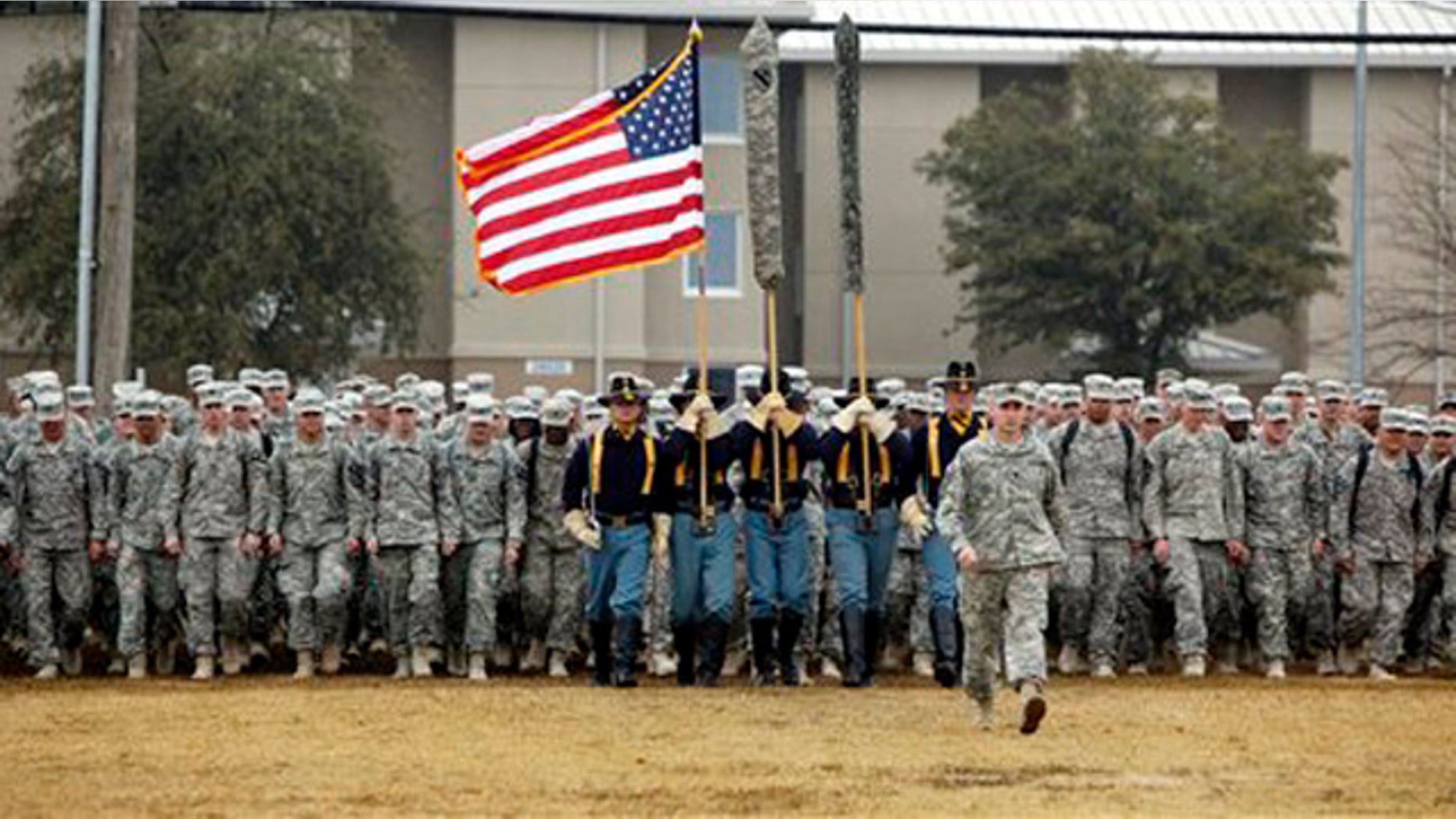Dec. 24, 2011: U.S. Army 1st Cavalry 3rd Brigade soldiers march onto the parade grounds upon their return home from deployment in Iraq, at Fort Hood, Texas.
