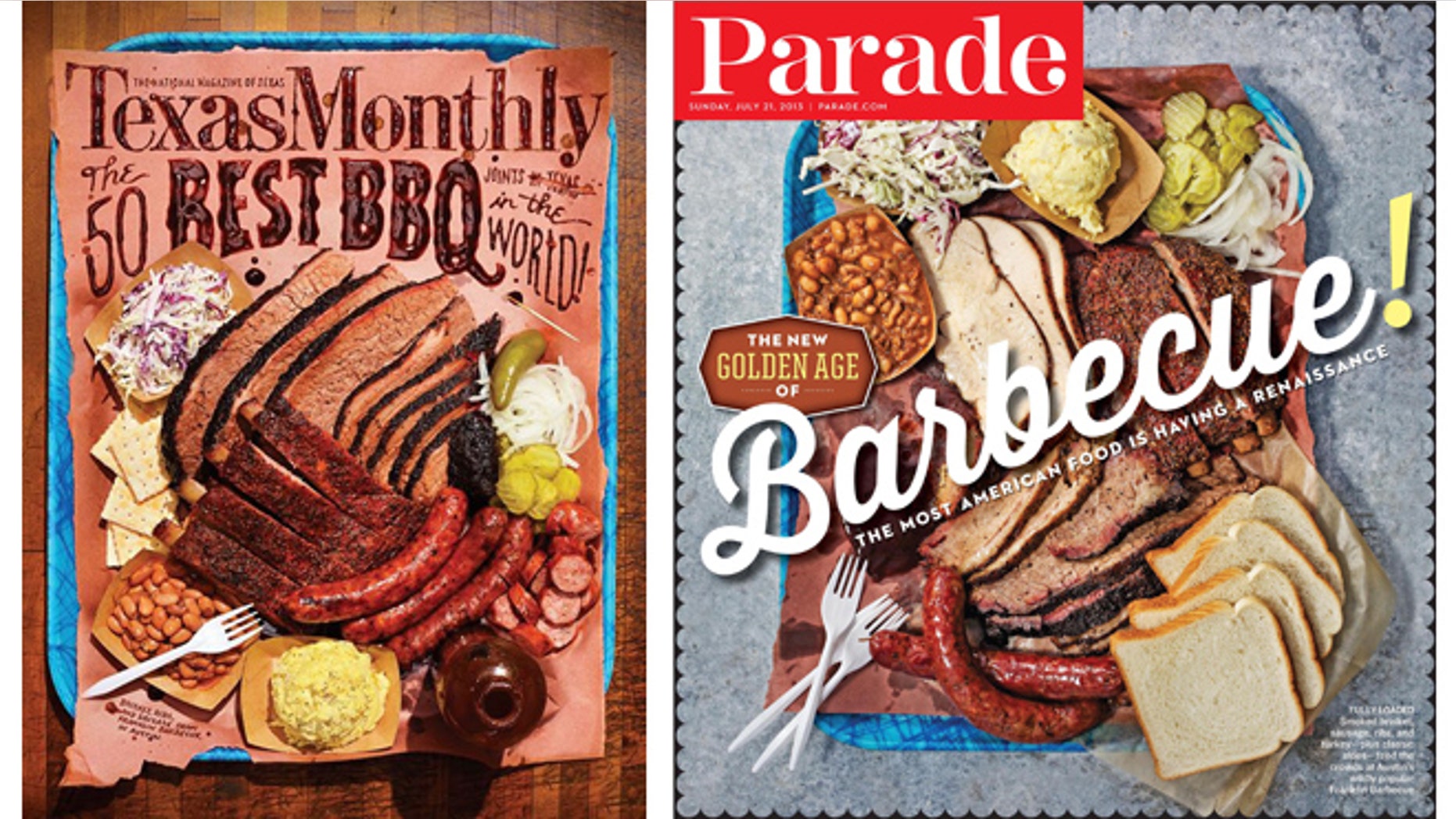 Seen side by side, the covers of the May edition of Texas Monthly and the recent issue of Parade have striking similarities.