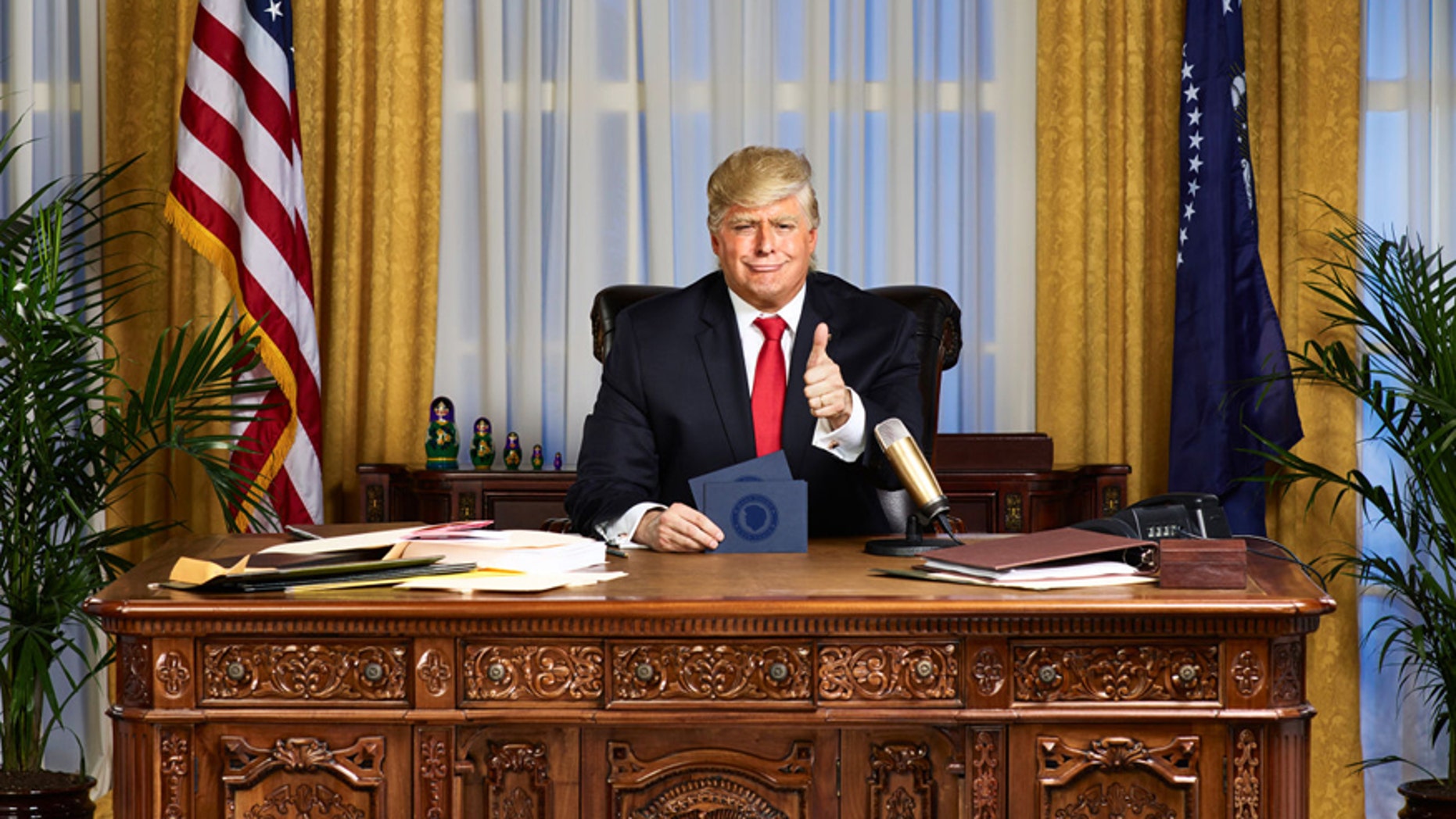 Anthony Atamanuik as President Donald Trump on Comedy Central's "The President Show."
