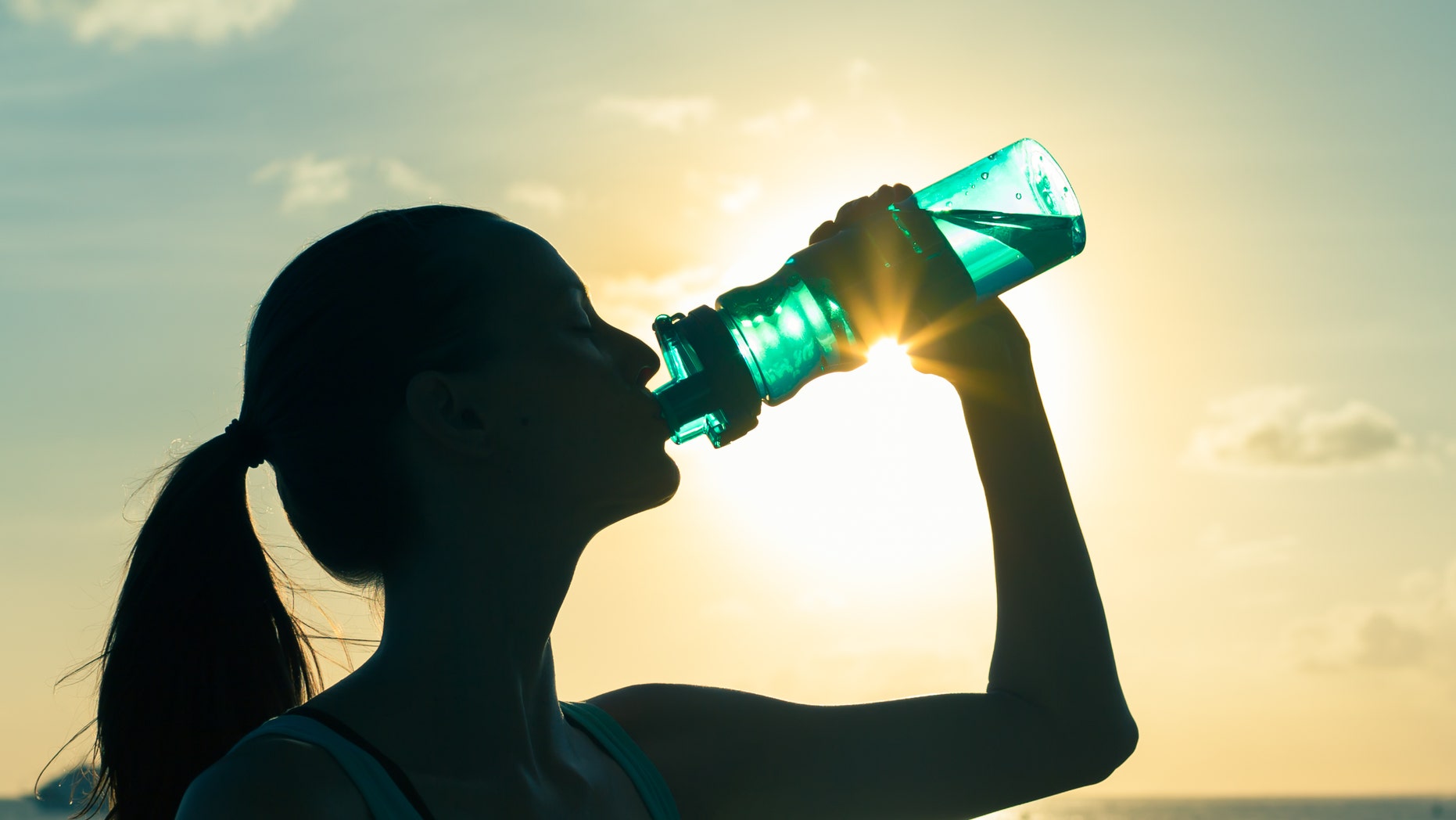 Woman drinking water