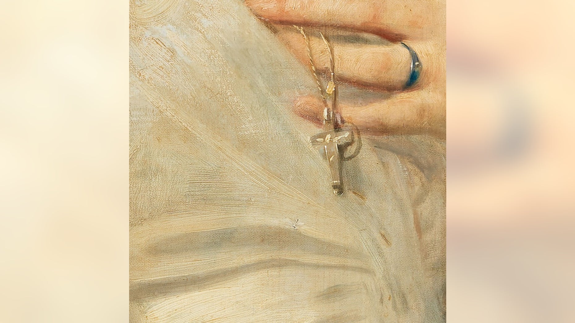 A tiny repaired hole on the painting revealed it to be the lost Thomas Couture artwork. A conservationist of that painting had made a note of the hole.