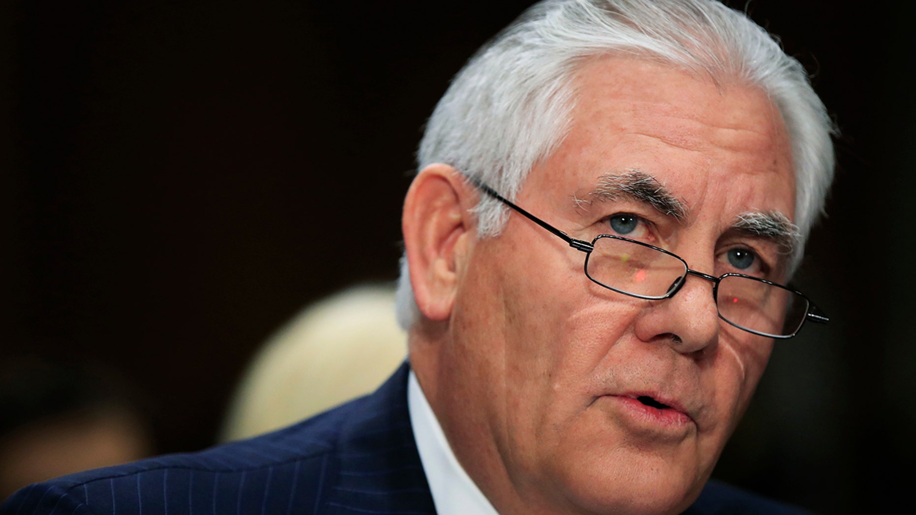 Secretary of State Rex Tillerson testifies during a Senate Foreign Relations Committee hearing on "The Authorizations for the Use of Military Force: Administration Perspective" on Capitol Hiill in Washington, Monday, Oct. 30, 2017.