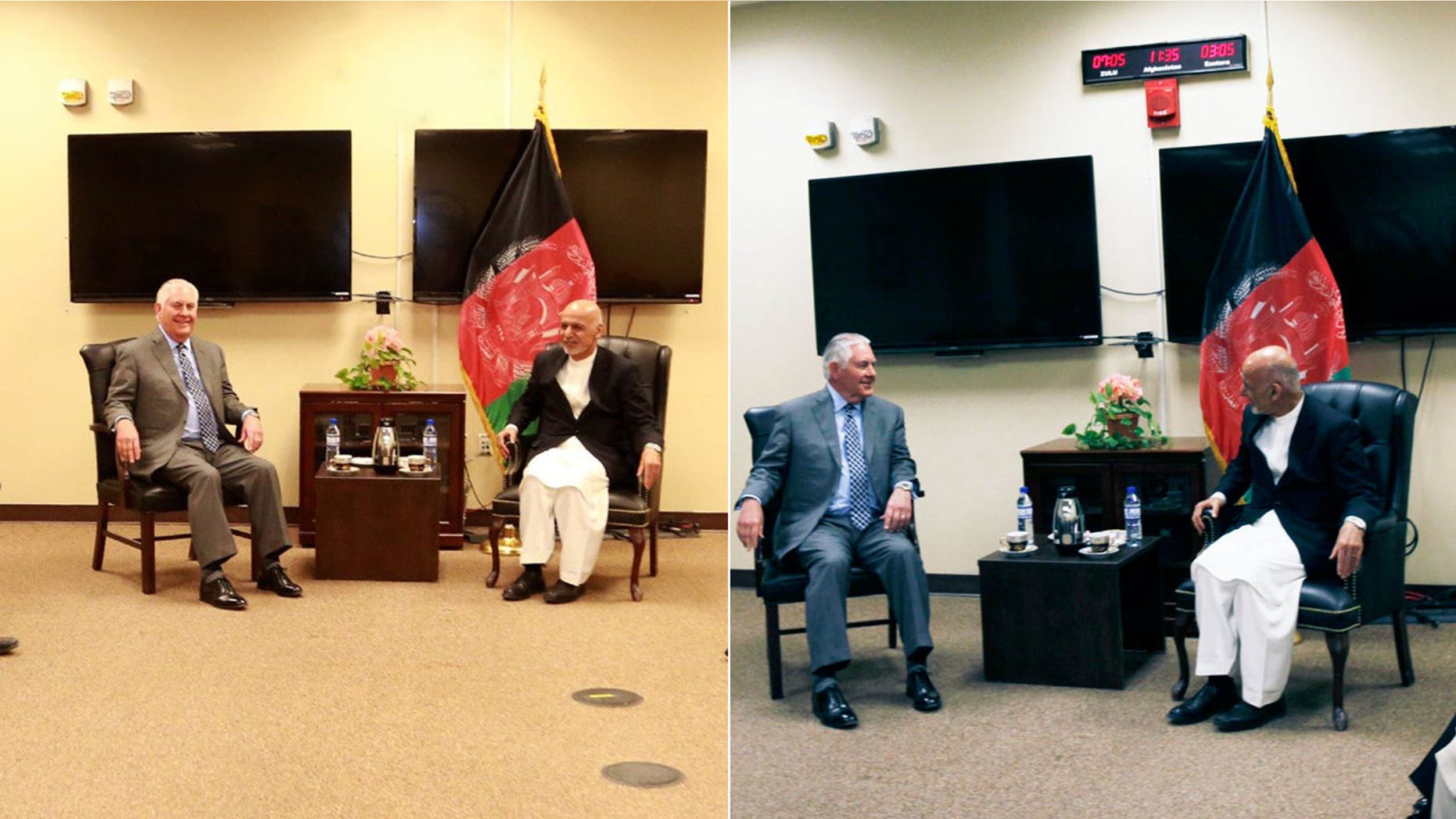 Secretary of State Rex Tillerson meets with Afghan President Ashraf Ghani.