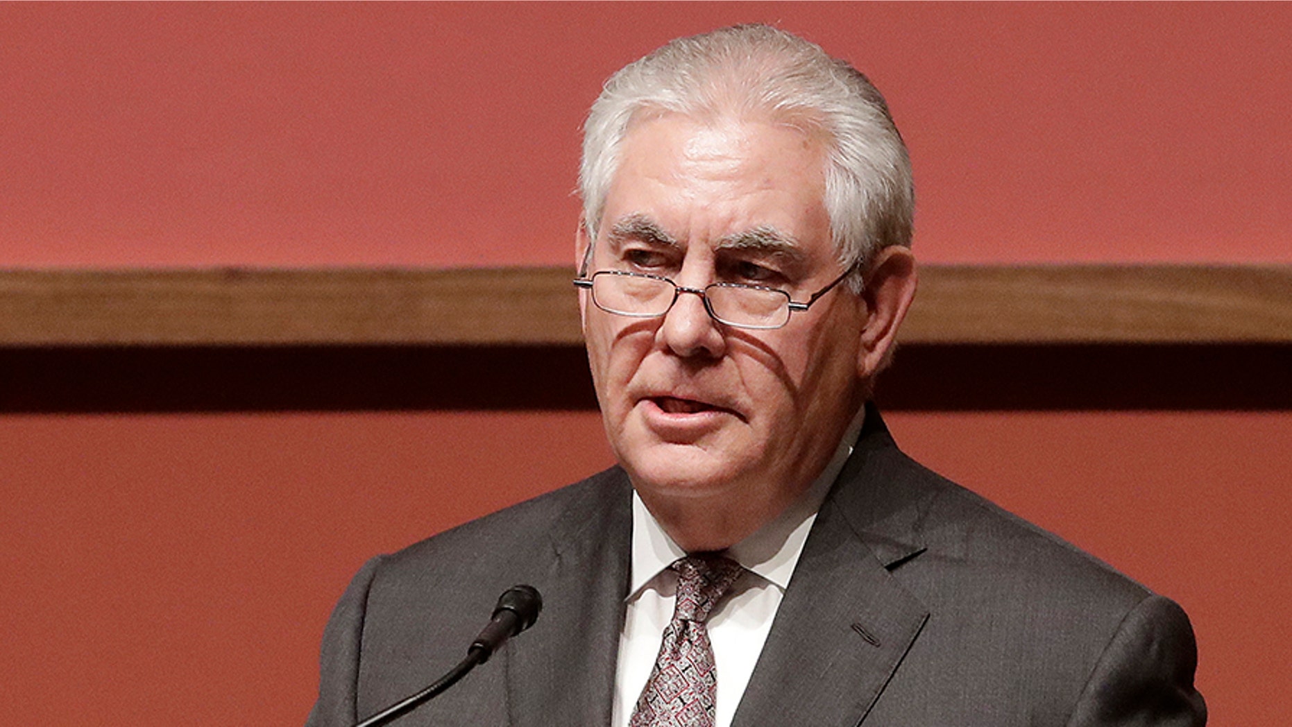Secretary of State Rex Tillerson speaks to the Hoover Institution at Stanford University in Stanford, Calif., Wednesday, Jan. 17, 2018.