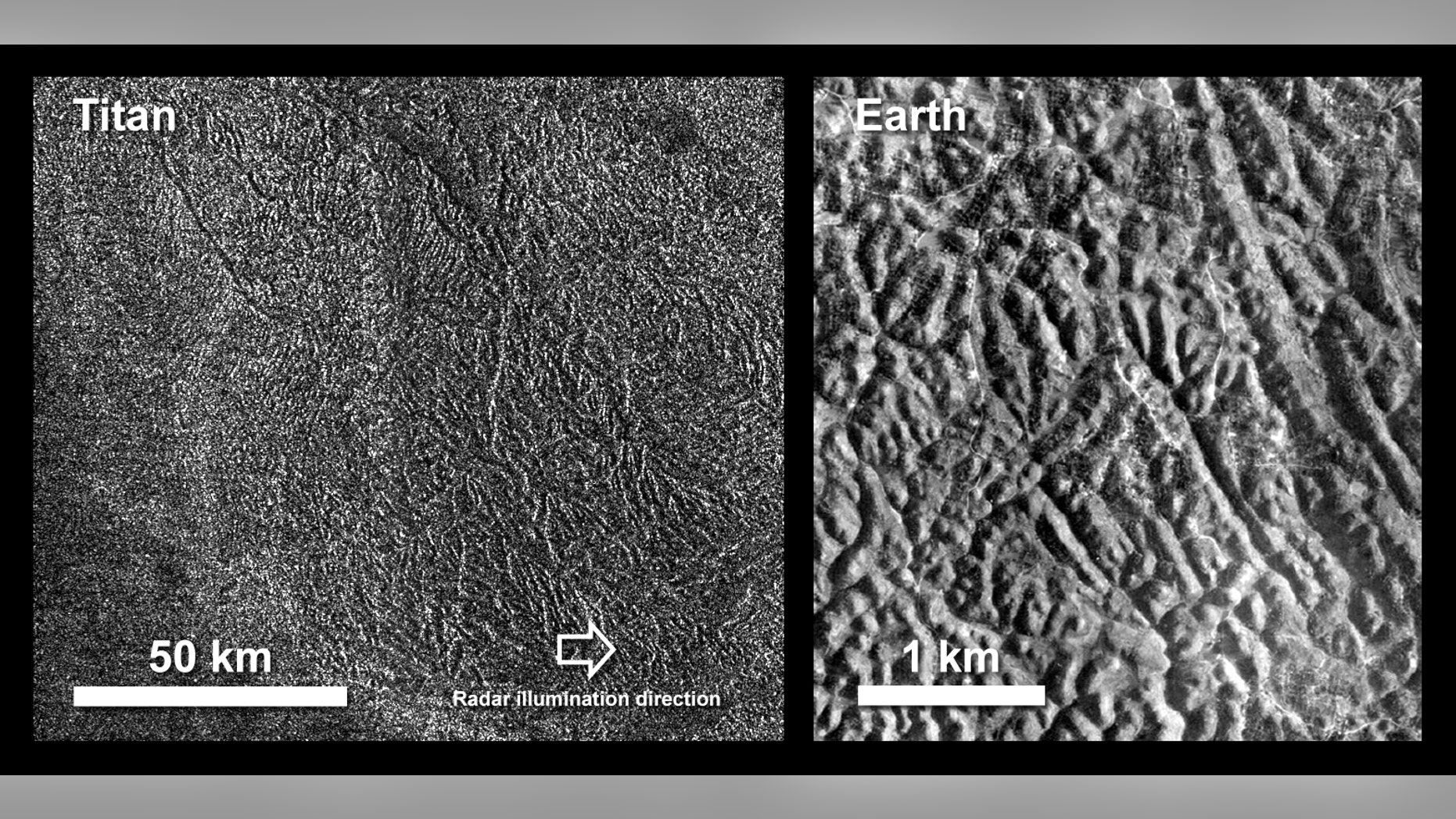 NASA's Cassini spacecraft captured images of some of Titan's labyrinths on a 2016 flyby.