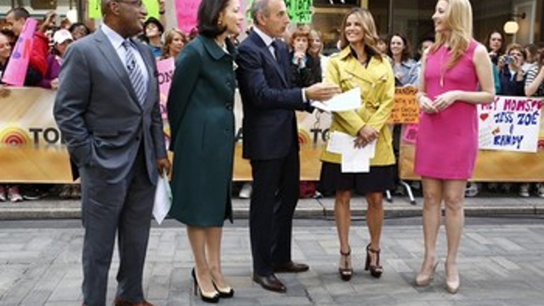 June 26, 2012: NBC, "Today" show co-hosts, from left, Al Roker, Ann Curry, Matt Lauer, Natalie Morales talk with Lisa Kudrow on the "Today" show in New York.