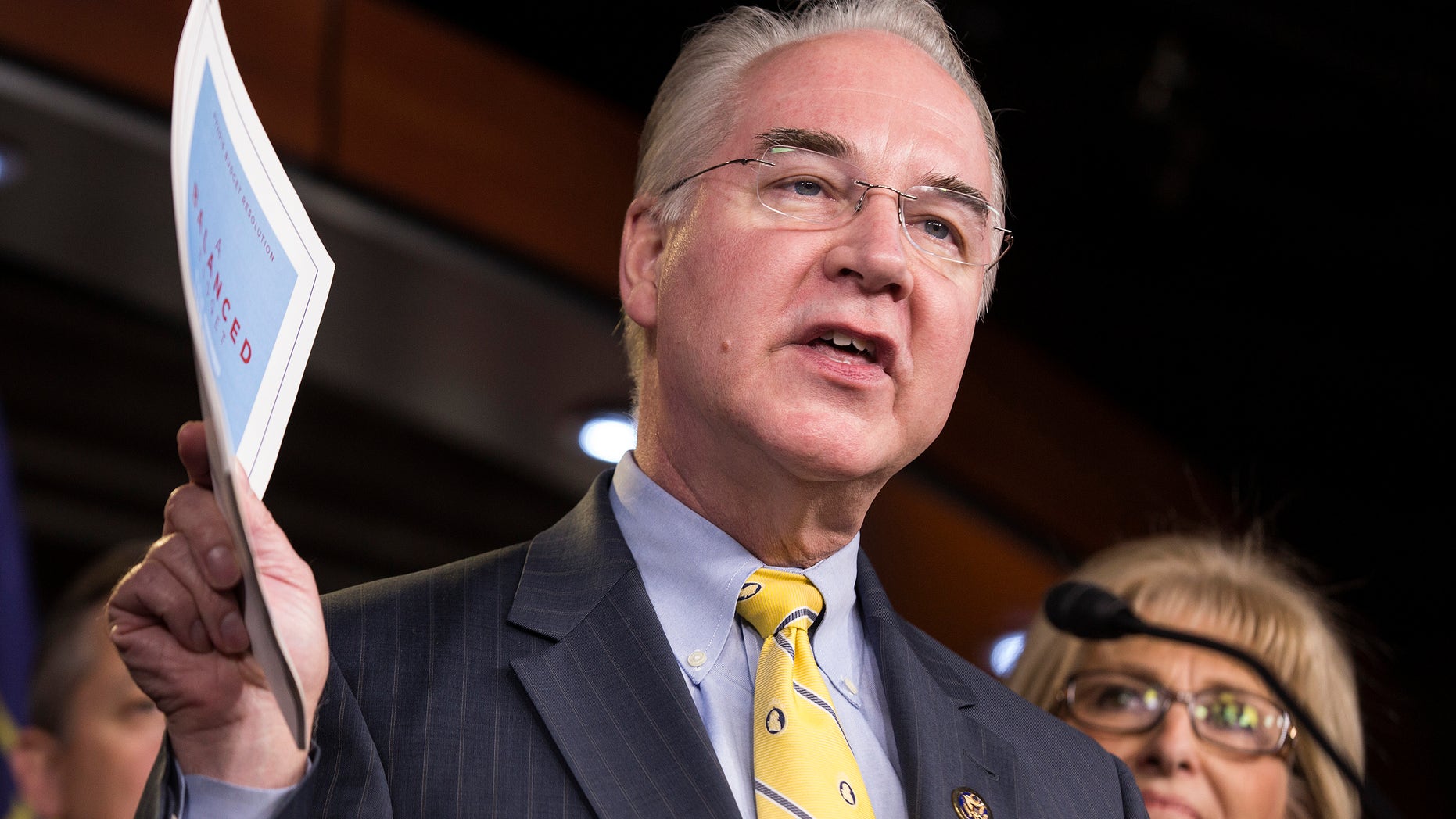 March 17, 2015: Rep. Tom Price, R-Ga. announces the House Budget during a press conference on Capitol Hill in Washington.