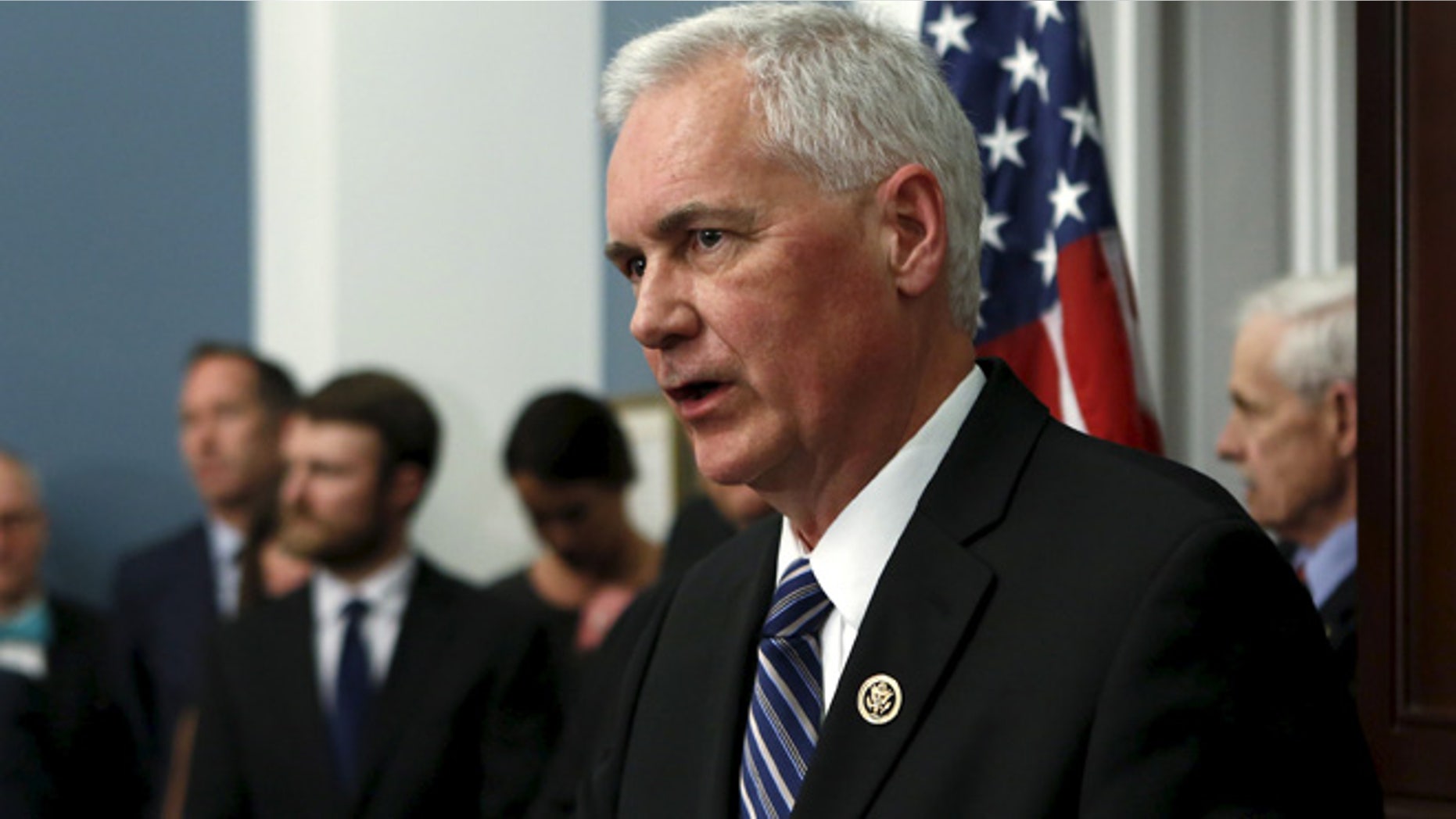 June 10, 2015: Rep. Tom McClintock (R-CA) speaks at a news conference on "Taxpayers Protection Alliance on Trade Promotion Authority" on Capitol Hill in Washington. (Reuters)