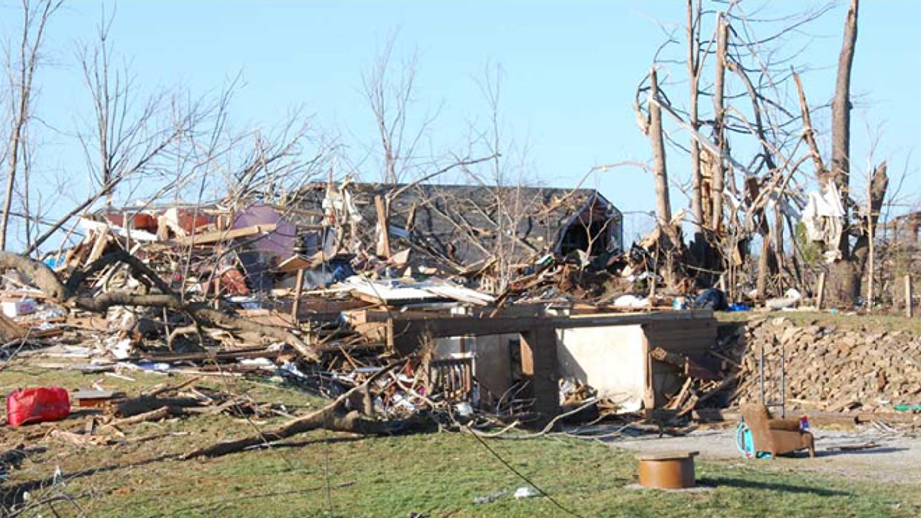 Tornado damage in Henryville, Ind., after a tornado swept through the small community on March 2, 2012. There have been fewer tornadoes this year than most.