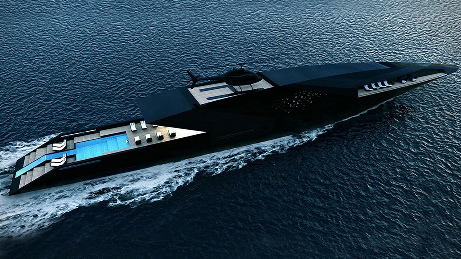 The Black Swan is a $10 million sleek superyacht concept.