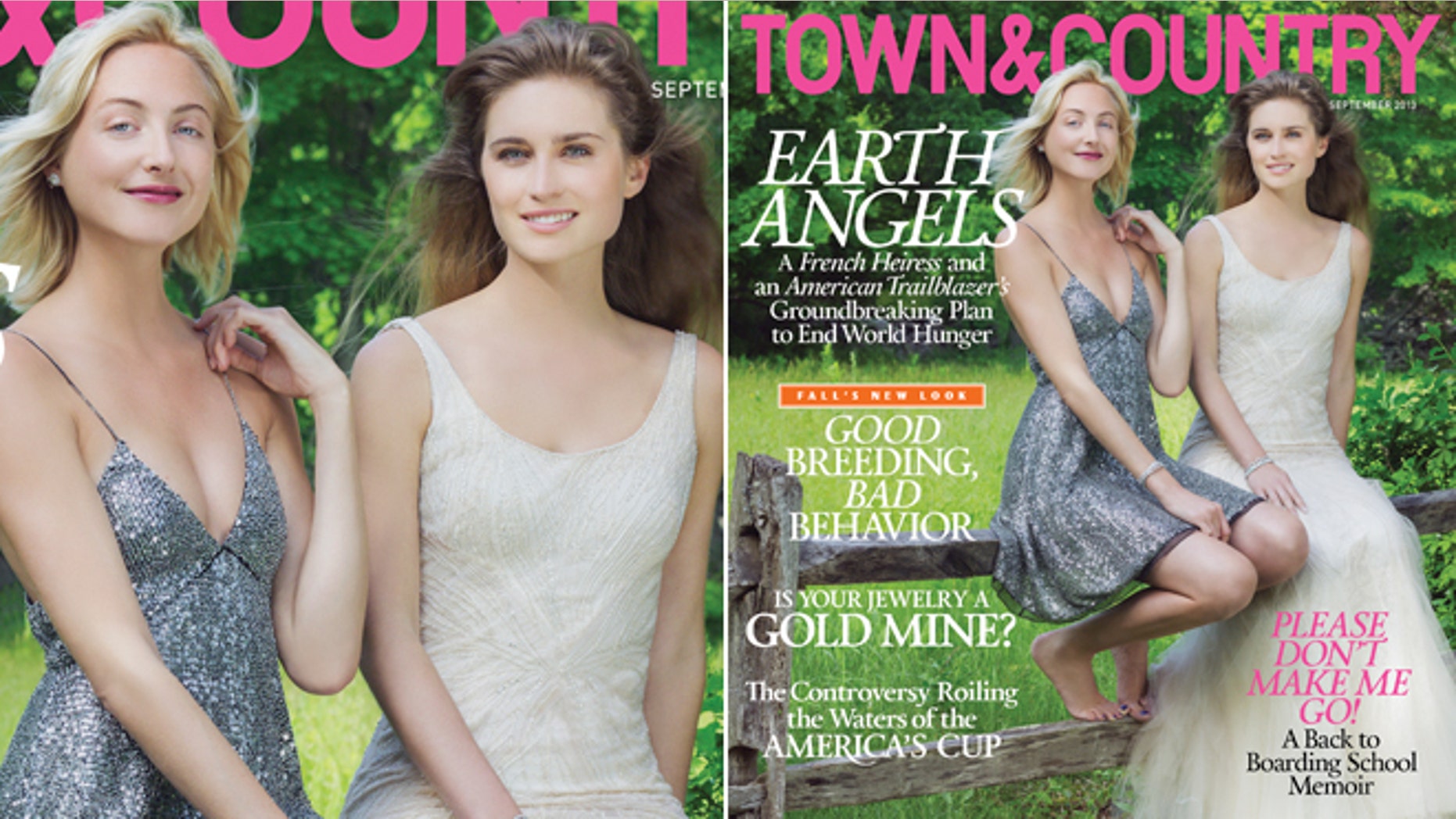 Claire Courtin-Clarins and Lauren Bush Lauren appear on the cover of Town & Country.