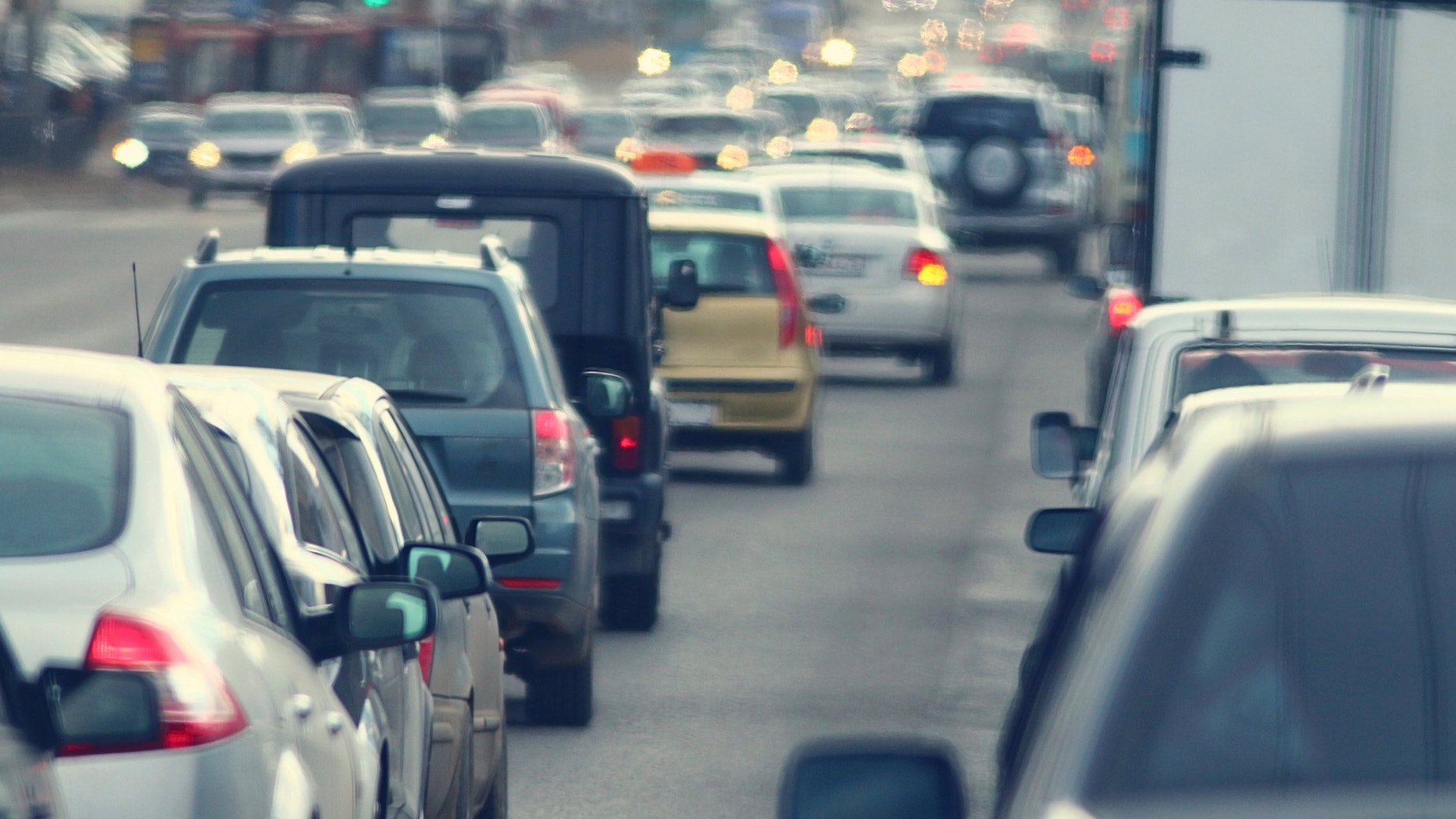 traffic jams in the city, road, rush hour