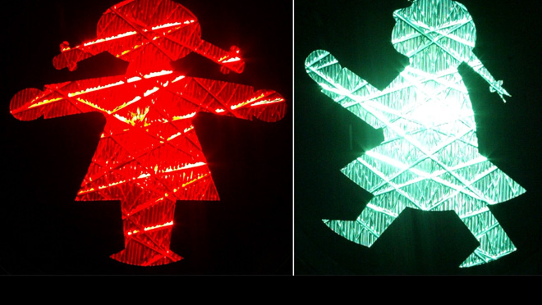 The traffic signals are similar to these lights set up in Germany.