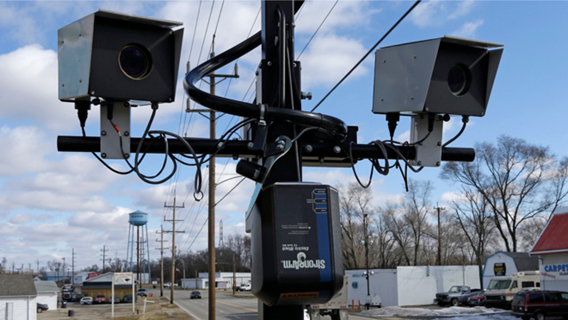 Feb. 25, 2014 : This photo shows speed cameras aimed at U.S. Route 127 in New Miami, Ohio.