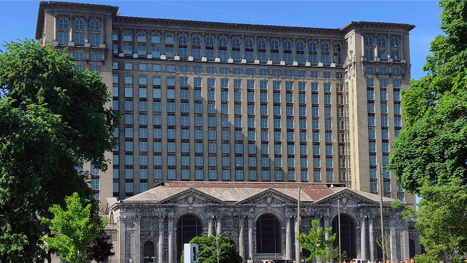FILE - This May 25, 2018, file photo shows the old Michigan Central Station in Detroit. Owners of the vacant, hulking 105-year-old building are planning to make an announcement about its future Monday morning, June 11, 2018. (AP Photo/Corey Williams, File)