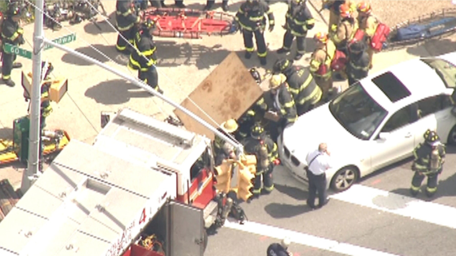 Emergency crews responded to a train derailment in Queens, New York.