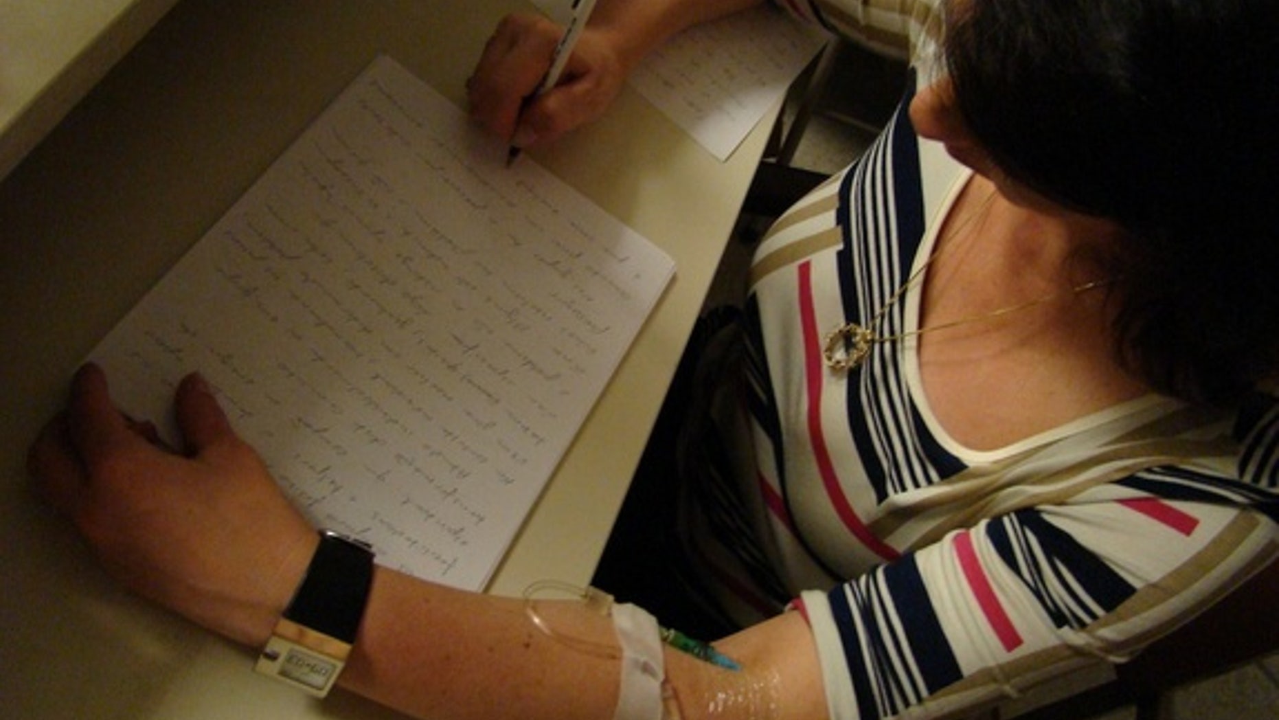 A medium practices psychography, or writing the words of the dead while in a trance.