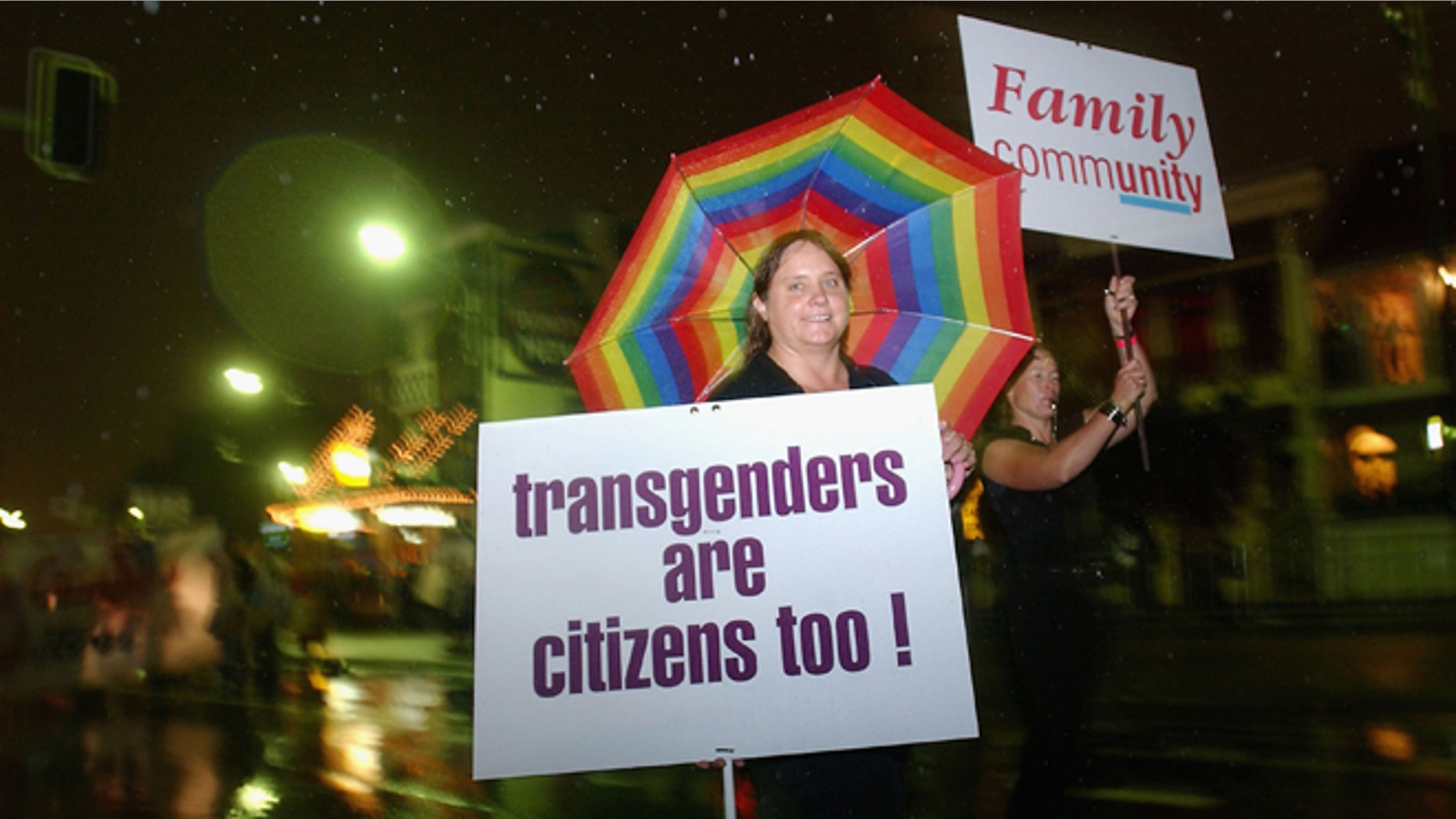 SYDNEY, AUSTRALIA - MARCH 6: Participants march for the rights of Transgenders during the Sydney Gay and Lesbian Mardi Gras in Sydney on March 6, 2004 Sydney, Australia. (Photo by Jon Buckle/Getty Images)