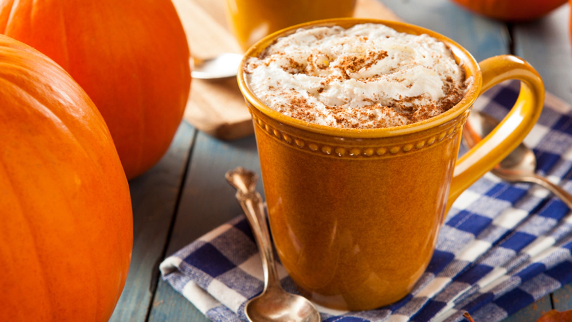 Autumn Pumpkin Spice Latte with Milk and Cream