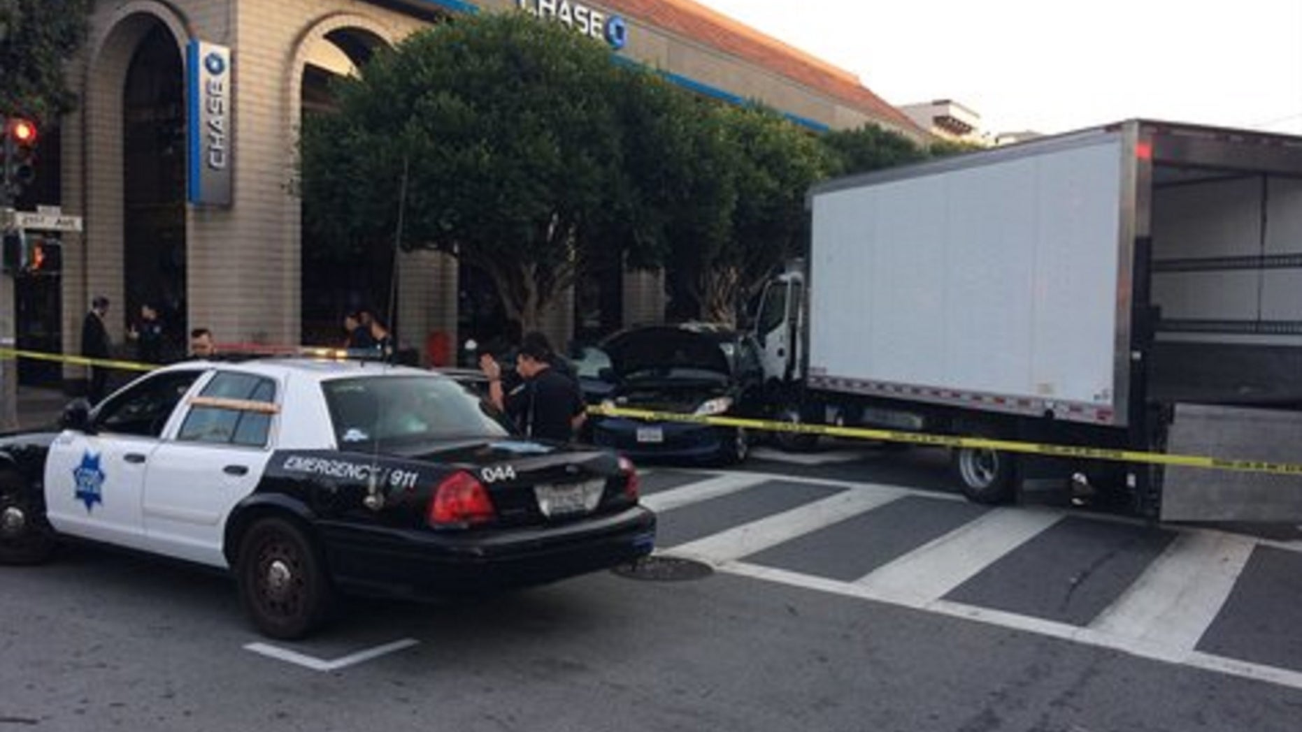 Seven people were reportedly injured following a truck crash Monday, officials said.