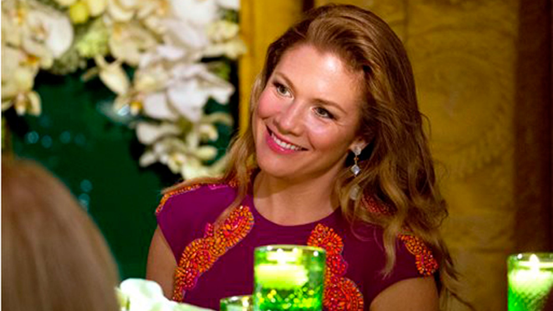In this March 10, 2016, file photo, Sophie Gregoire Trudeau listens to President Barack Obama toast her husband, Canadian Prime Minister Justin Trudeau, during a State Dinner in the East Room of the White House in Washington.