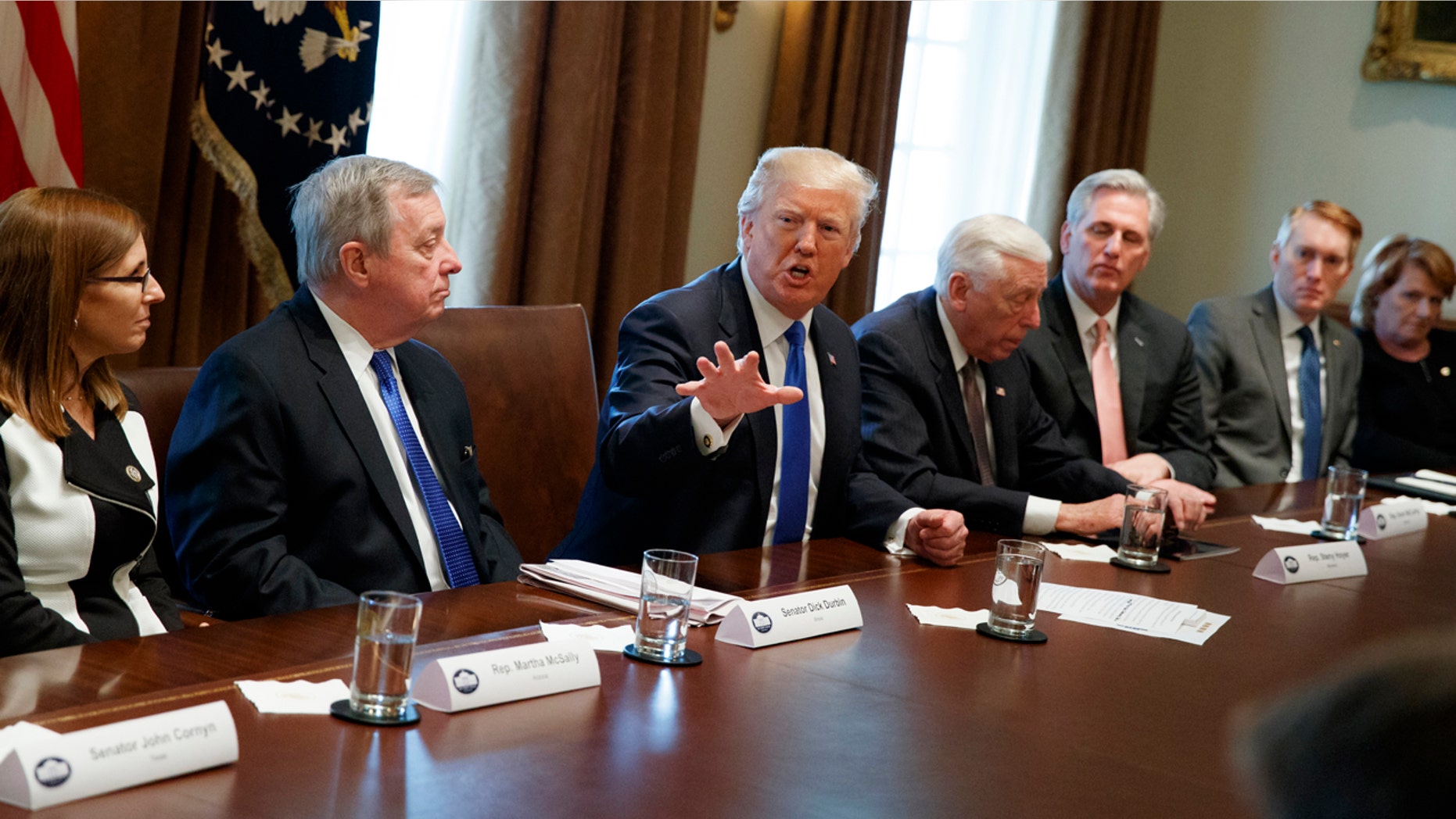 January 9, 2018: President Donald Trump speaks during a meeting with lawmakers on immigration policy in the Cabinet Room of the White House.