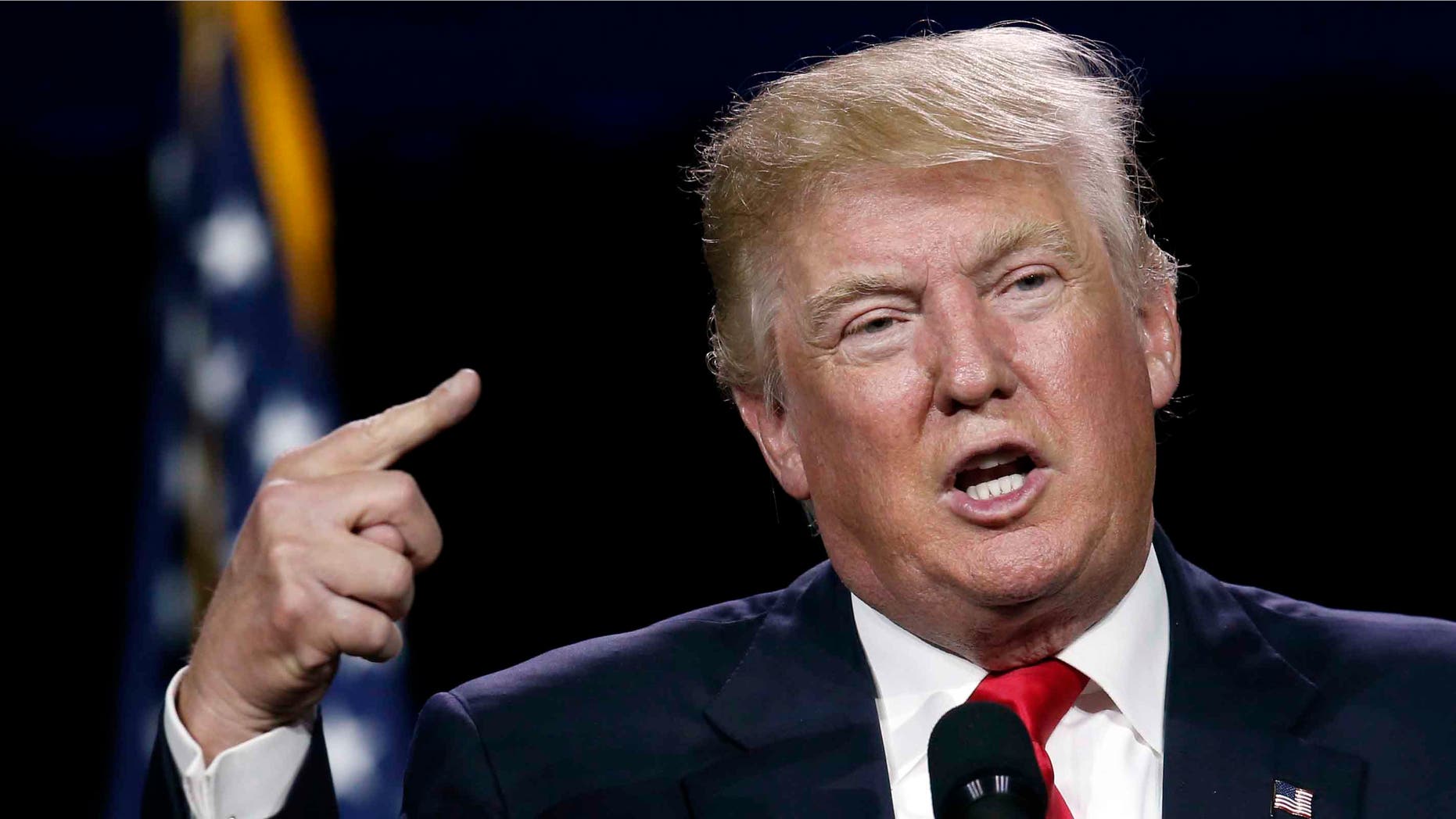 In this photo taken July 1, 2016, Republican presidential candidate Donald Trump speaks in Denver. As he turns his attention to the general election, Donald Trump is signaling that he is ready to tone down his fiery rhetoric on illegal immigration _ at least behind closed doors. (AP Photo/David Zalubowski)