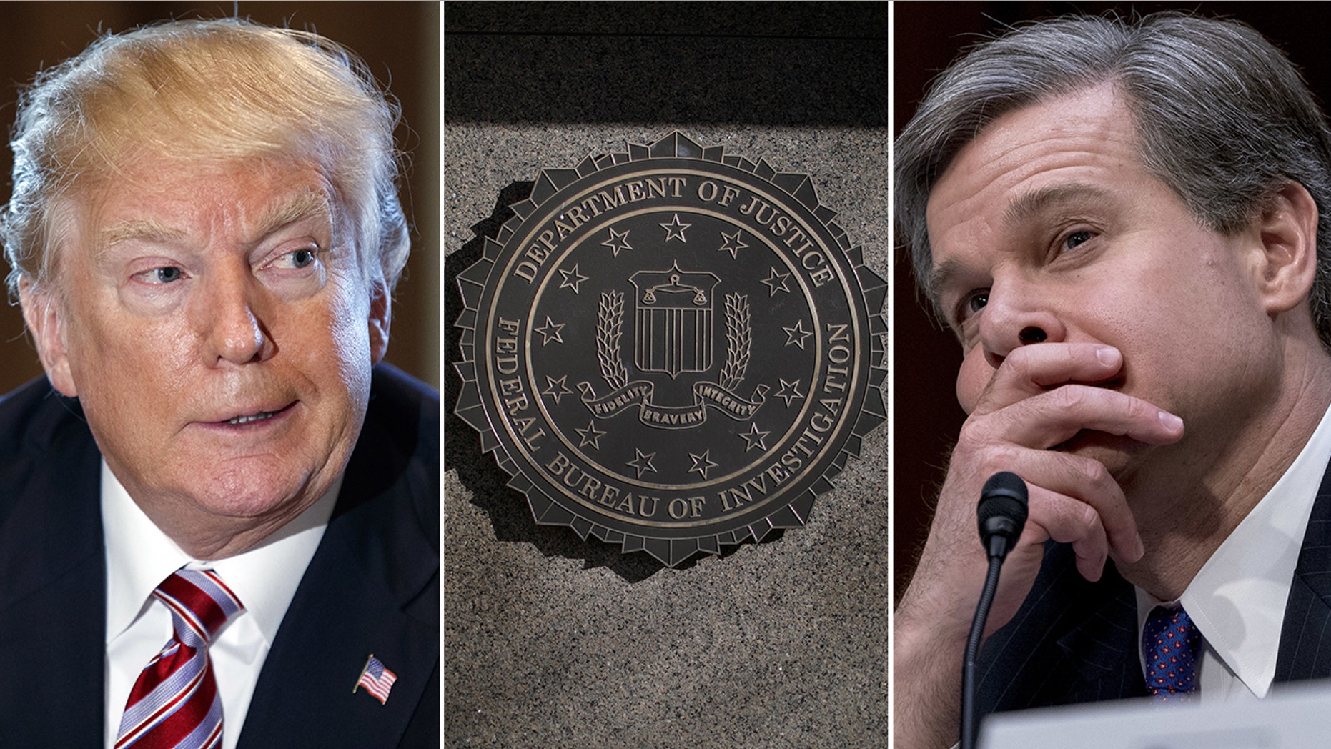 President Donald Trump and other Republicans have been sharply critical of the FBI in recent months. The agency is led by Director Christopher Wray, right, whom Trump appointed to succeed the fired James Comey.
