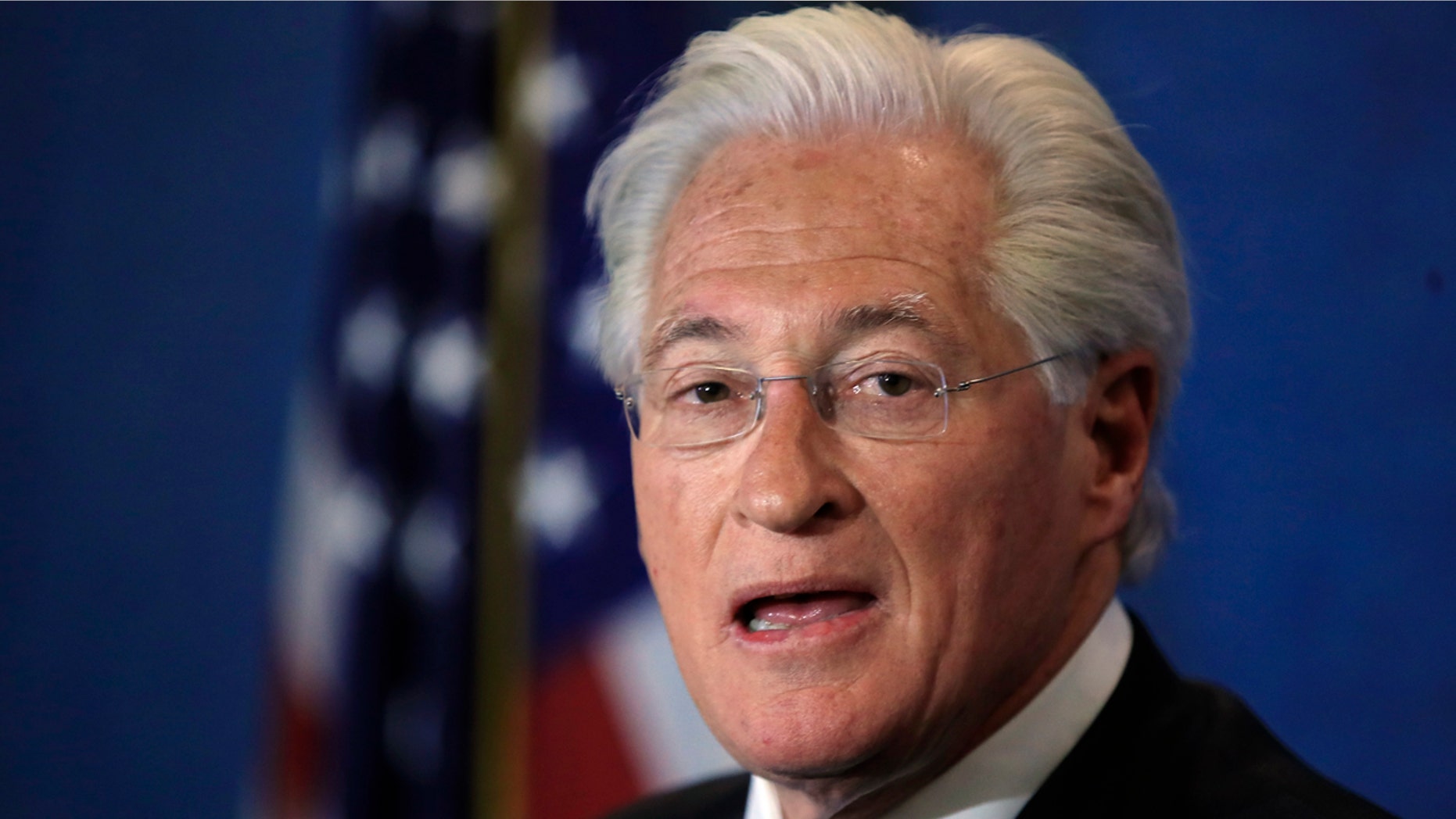 In this June 8, 2017, file photo, Marc Kasowitz personal attorney of President Donald Trump makes a statement at the National Press Club, following the congressional testimony of former FBI Director James Comey in Washington.