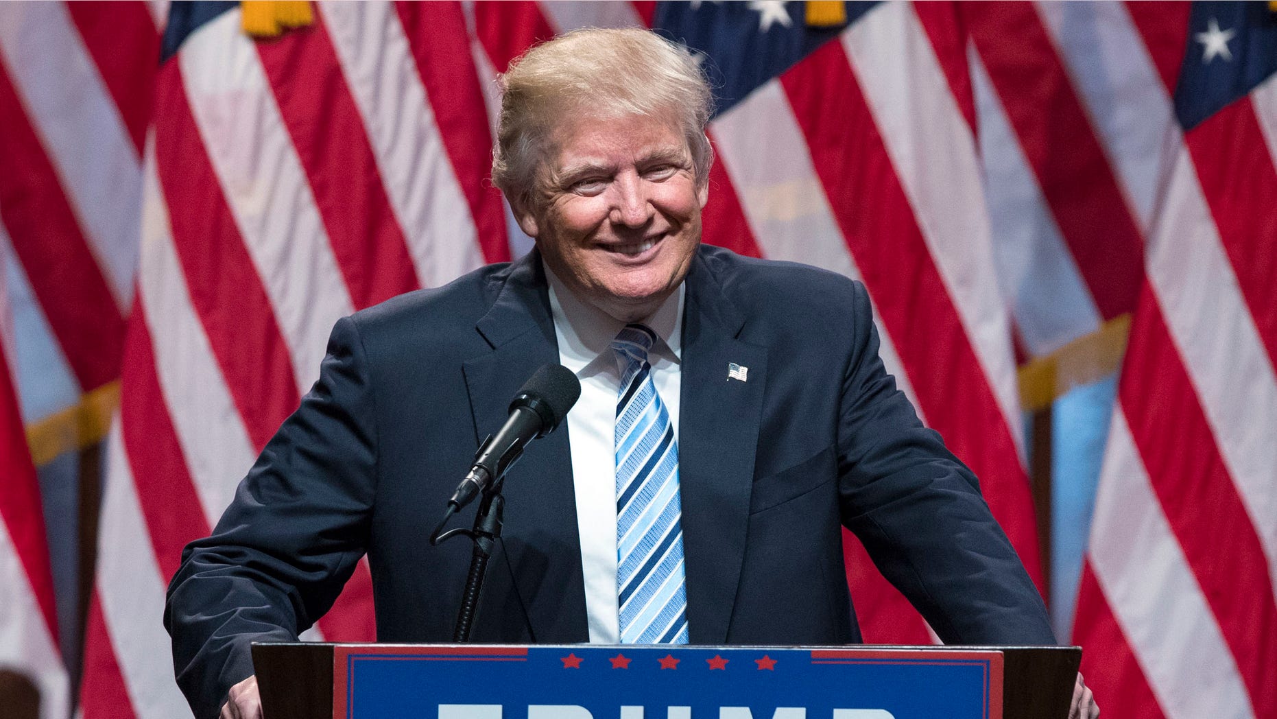 Republican presidential candidate Donald Trump speaks during a campaign event to announce Gov. Mike Pence, R-Ind., as the vice presidential running mate on, Saturday, July 16, 2016, in New York. (AP Photo/Evan Vucci)