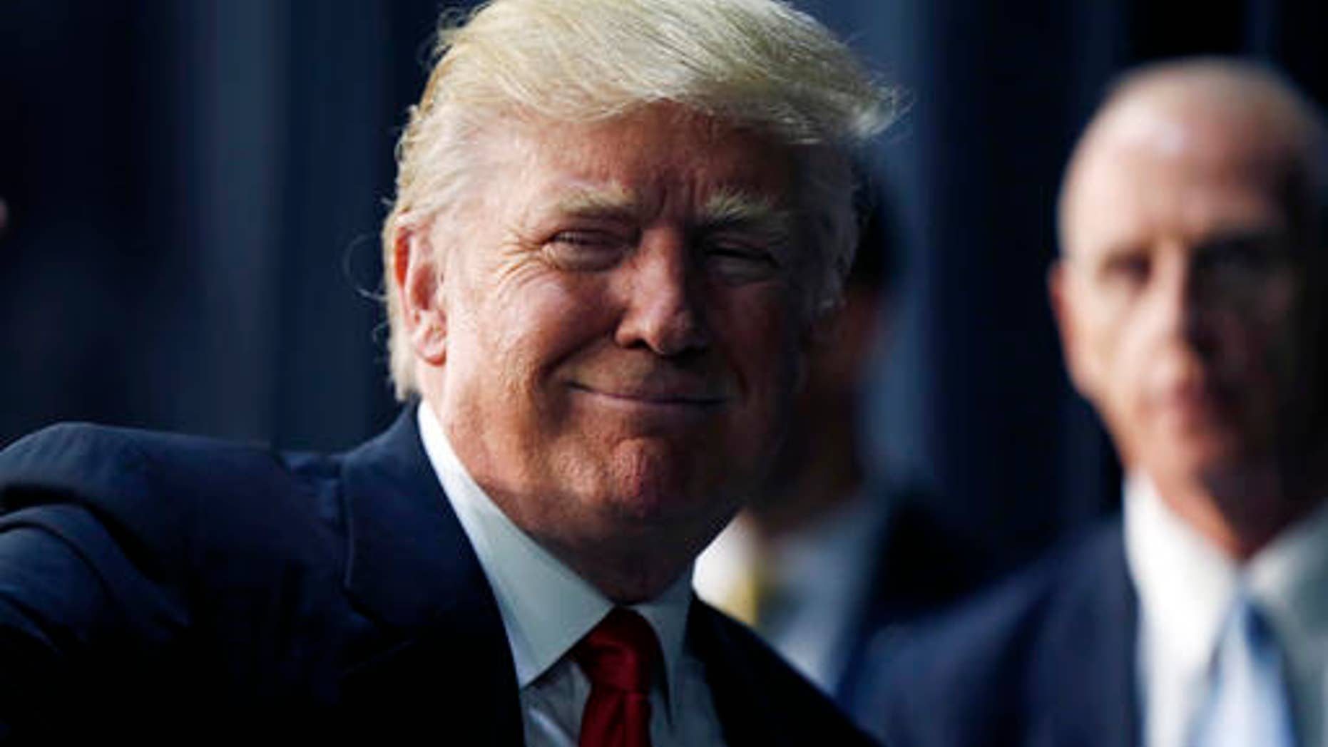 Republican presidential candidate Donald Trump delivers a campaign speech in Charlotte, N.C. Thursday, Aug. 18, 2016.