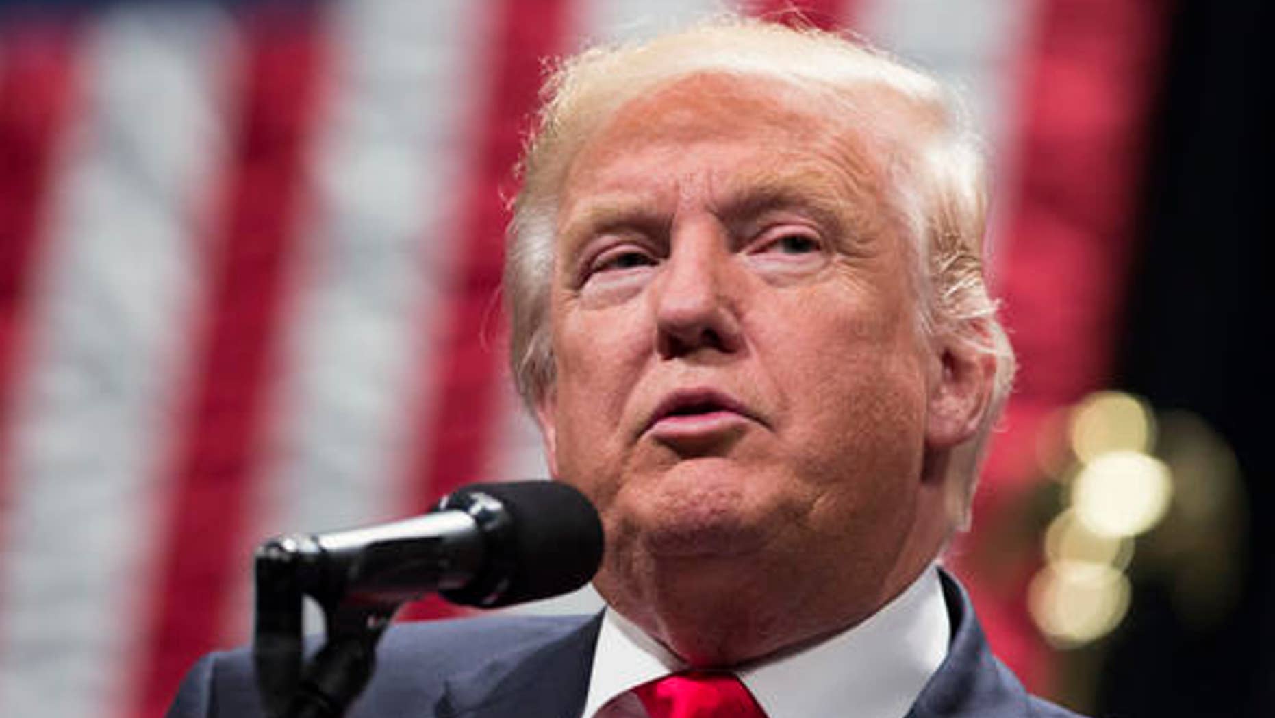 Republican presidential candidate Donald Trump speaks during a campaign rally, Wednesday, Sept. 21, 2016, in Toledo, Ohio.